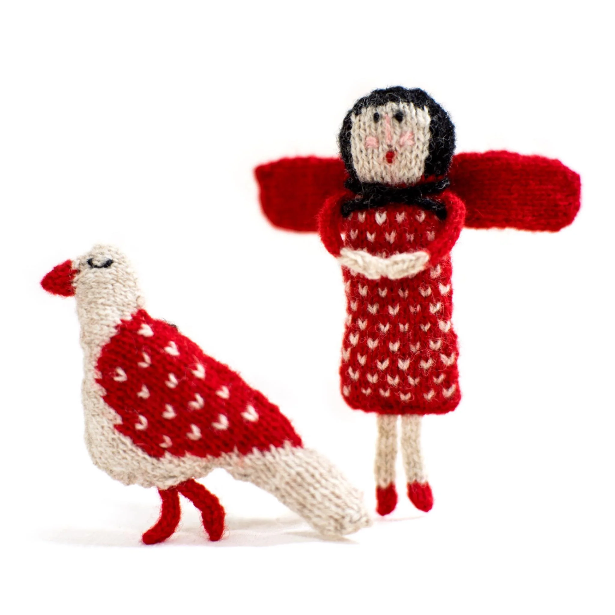 Folk Angel and Folk Bird

These little hand knitted decorations are made using small amounts of pure wool Shetland yarn - quick to knit and so festive!
Pattern available in my shop lucindaguy.com

#lucindaguyknittingpatterns #knittingpatterns #knitti
