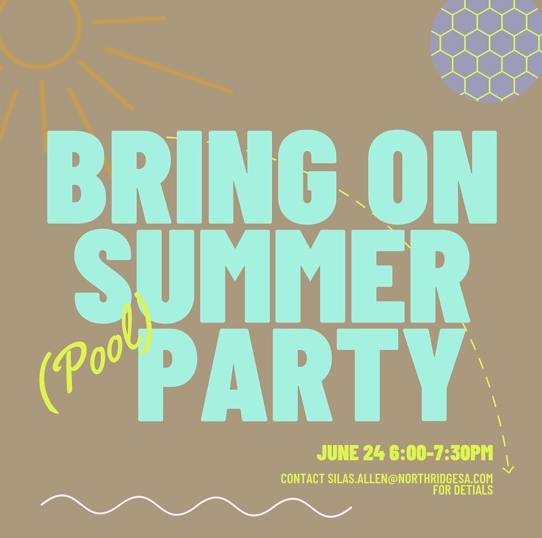 Our final event of the school year! Join us next Friday June 24 for a classic summer pool party! Fit with a bbq, games, and even something special for those who are graduating this year you don&rsquo;t want to miss! P.s. you don&rsquo;t need to swim 