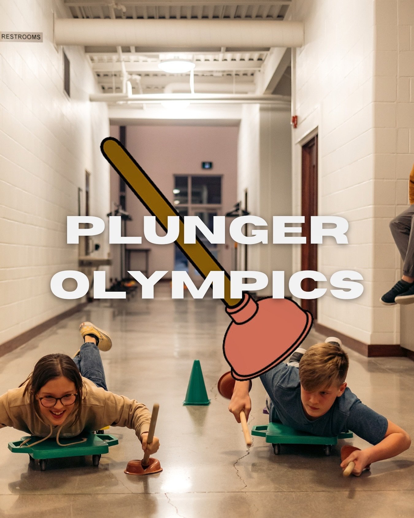 Come on out this Thursday for the annual March break plunger Olympics! From 6-7 bring $5 for dinner and hang out with open gym, and at 7 we will begin the competition for the prestigious golden toilet seat! For dinner, register through the link in ou