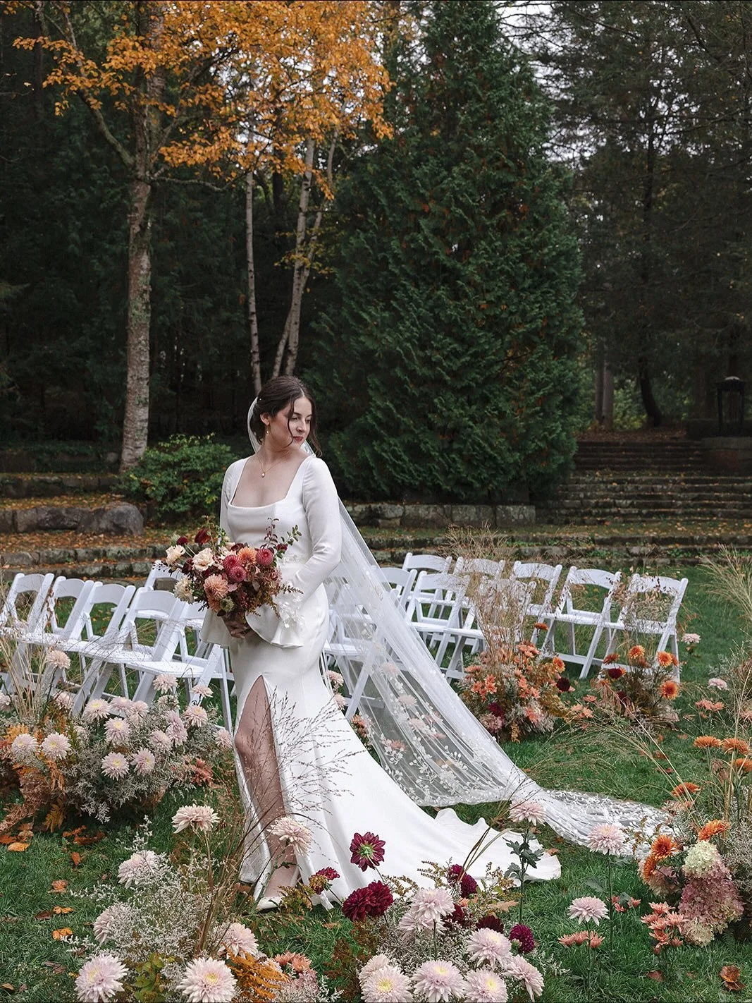 One beautiful stormy October day.

Vendor team:
Coordination: @nicolemowerevents
Ceremony Venue: @camdenpubliclibrary
Reception venue: @bluebarrendistillery
Photographer: @natalienicolephoto
Flowers: @honeysuckleway
Dessert: @laughloudsmilebig
DJ: @t