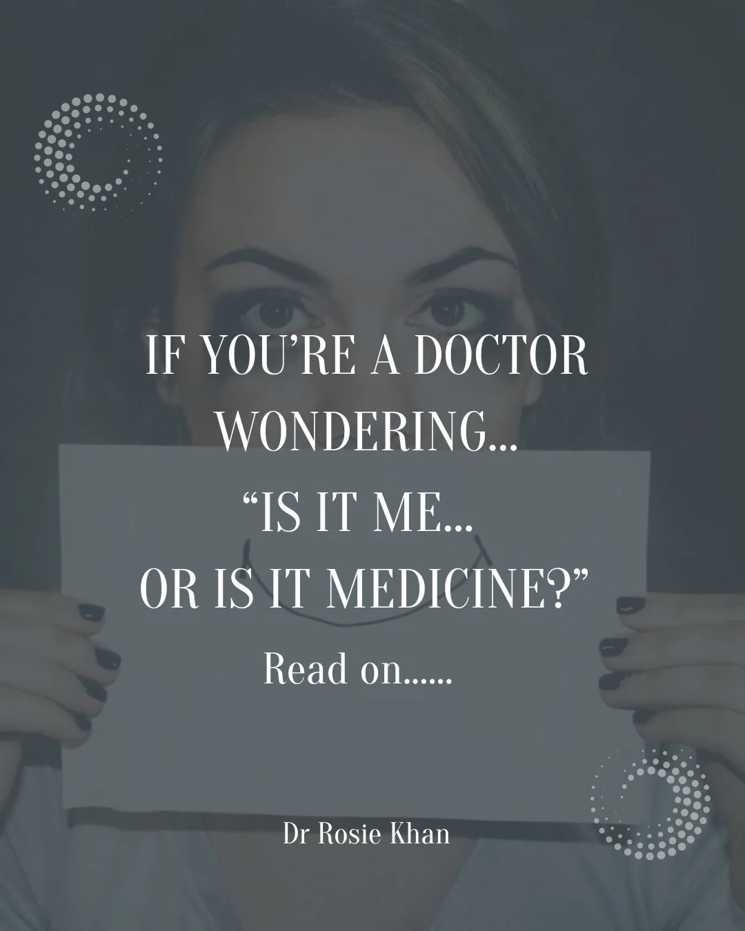 If you&rsquo;re a doctor and this question keeps circling in your head:

&ldquo;Is it me&hellip; or is it medicine?&rdquo;

Save this.

Because when you&rsquo;re in the middle of it, it&rsquo;s very easy to turn systemic pressure into a personal flaw
