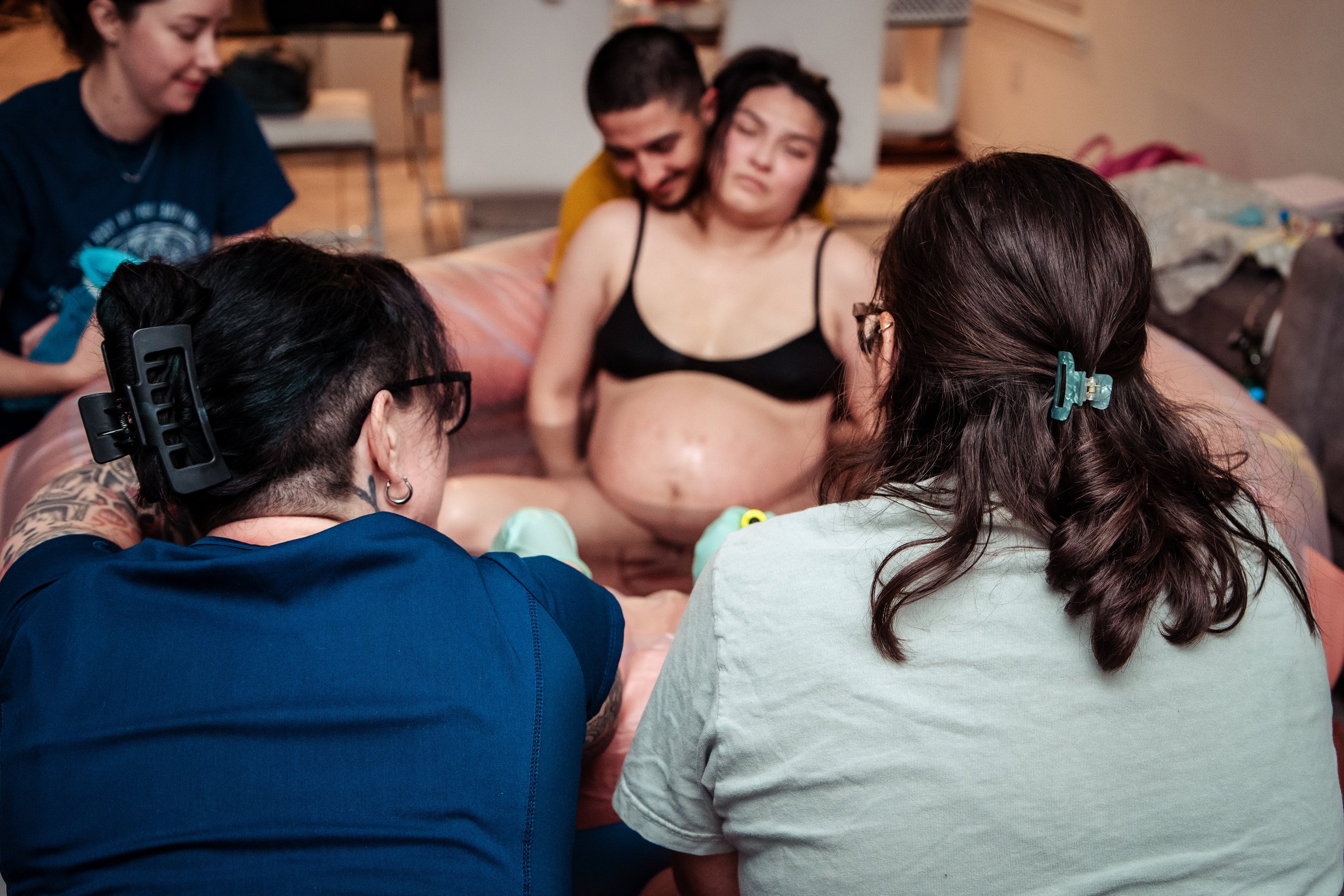 CNM Jenna and Student Midwife Waiting for Baby