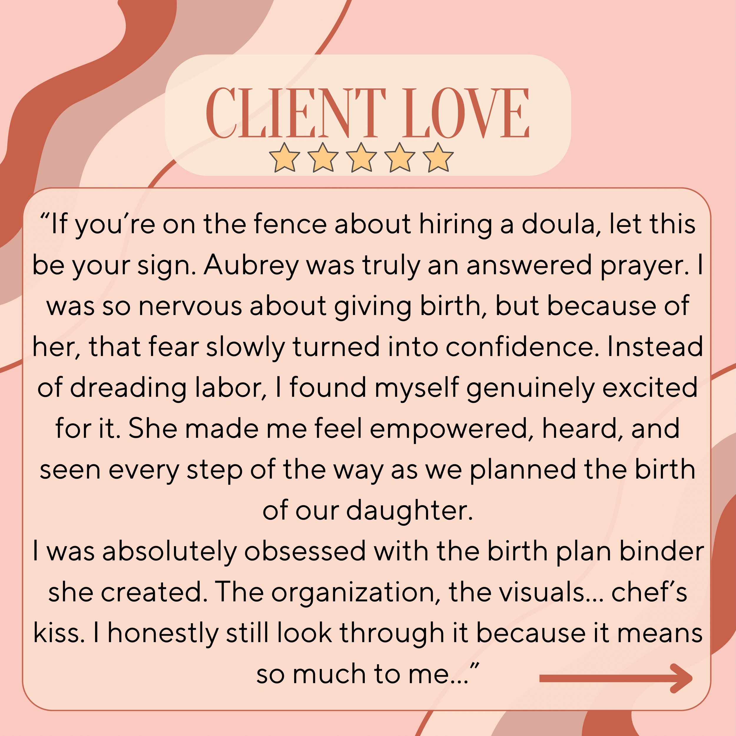 Such sweet words from a past client 🥹