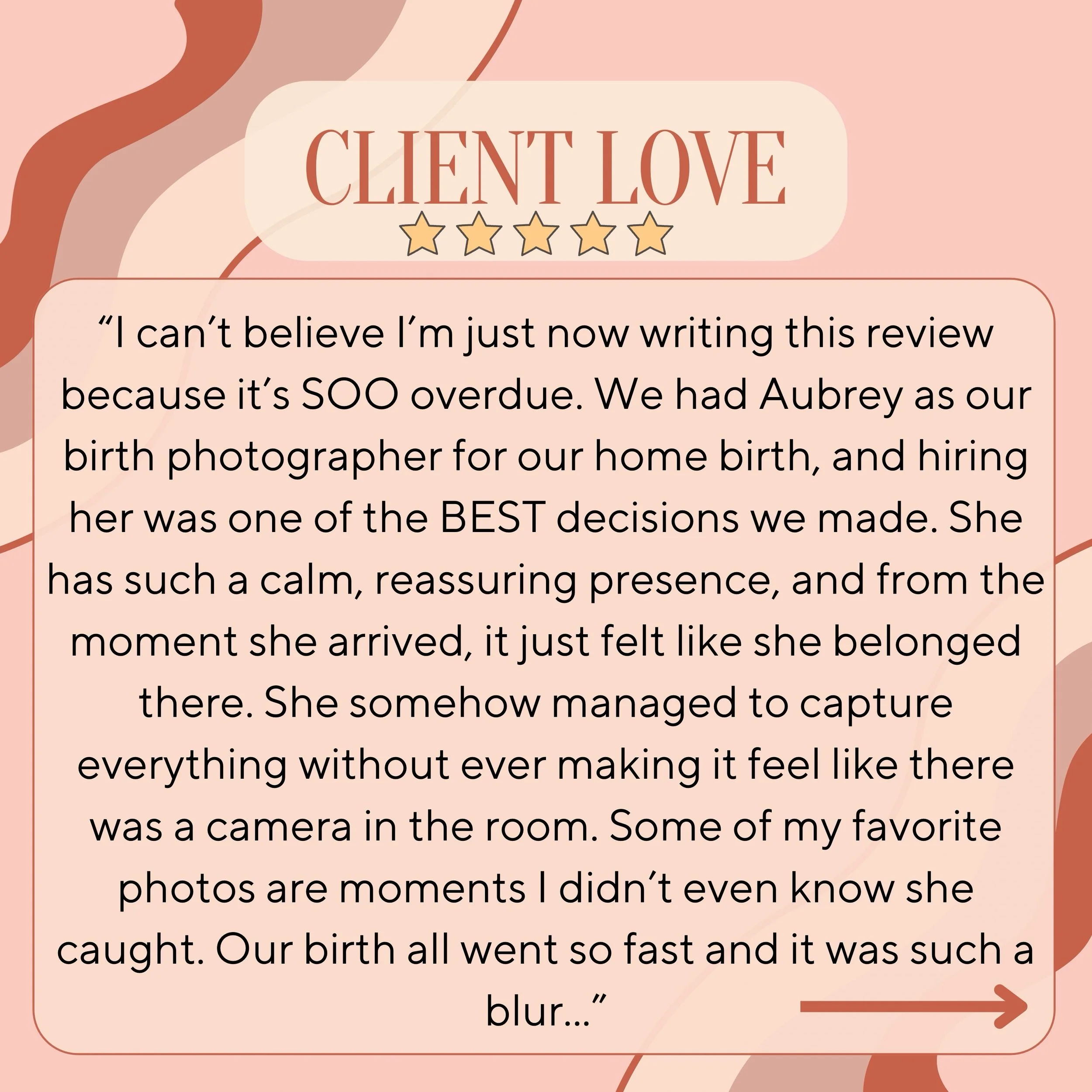 There&rsquo;s no such thing as an overdue review 😝 I&rsquo;m always grateful when families taking the time to write one, but I also understand that all of my clients are freshly postpartum and a liiiiiiiitle busy 🤗