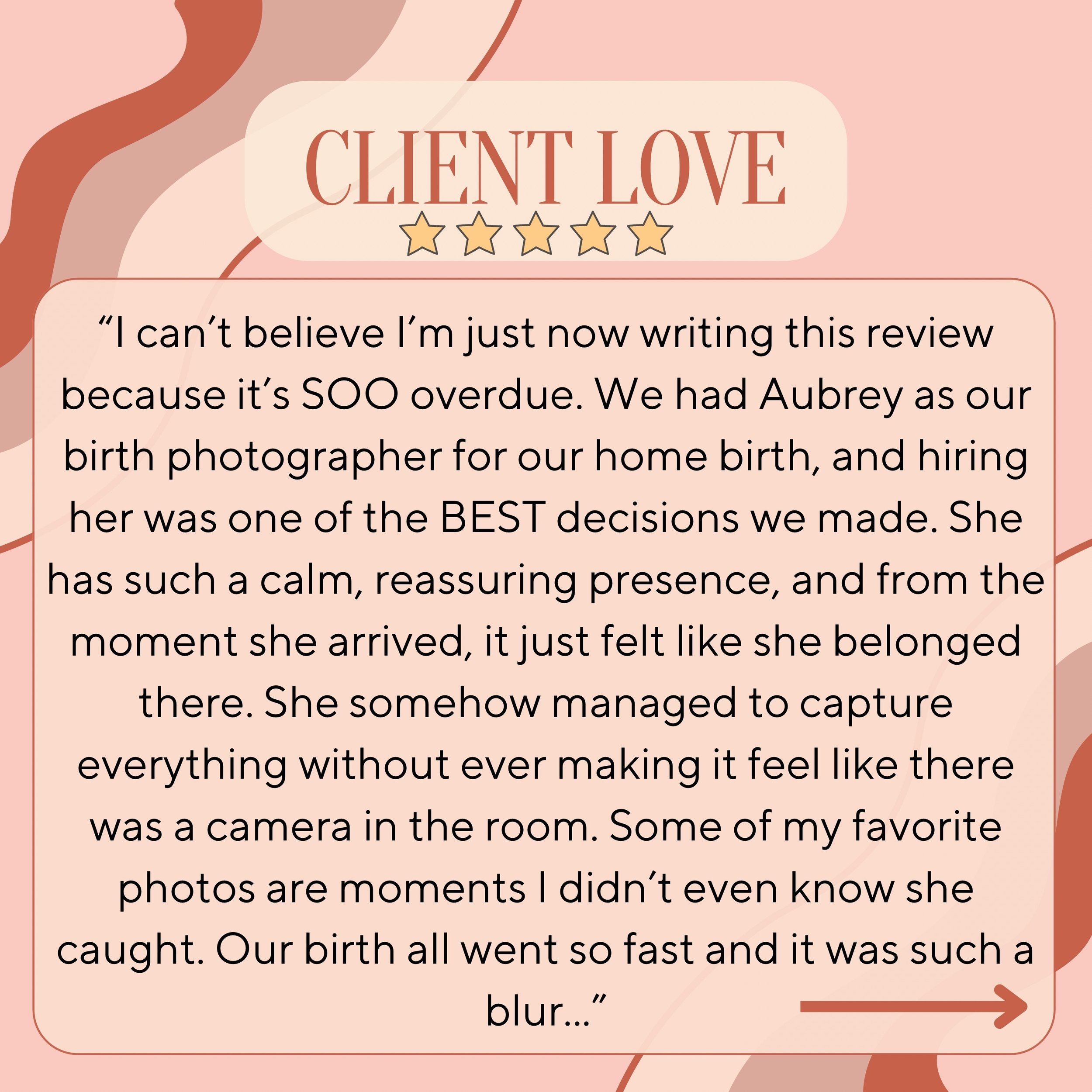 There&rsquo;s no such thing as an overdue review 😝 I&rsquo;m always grateful when families taking the time to write one, but I also understand that all of my clients are freshly postpartum and a liiiiiiiitle busy 🤗