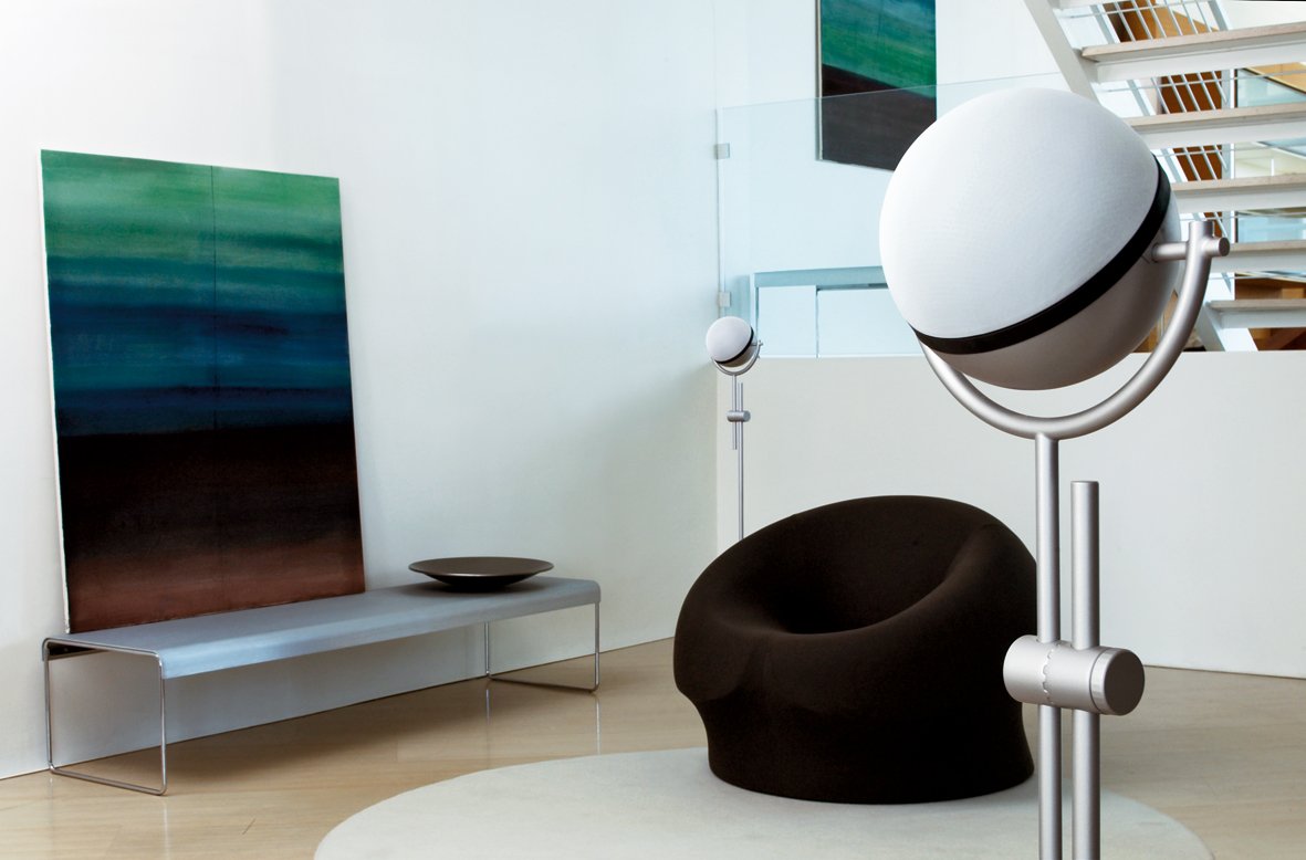 Oh by Tutondo sound system shown in a contemporary interior, integrating multiroom audio, and furniture-like presence for home sound systems.
