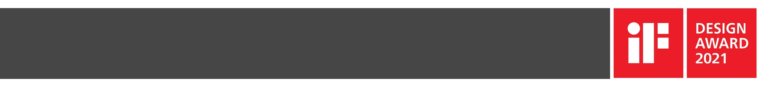 A logo with a red background and white text that says 'iF DESIGN AWARD 2021'. The logo is on the right side of the image.