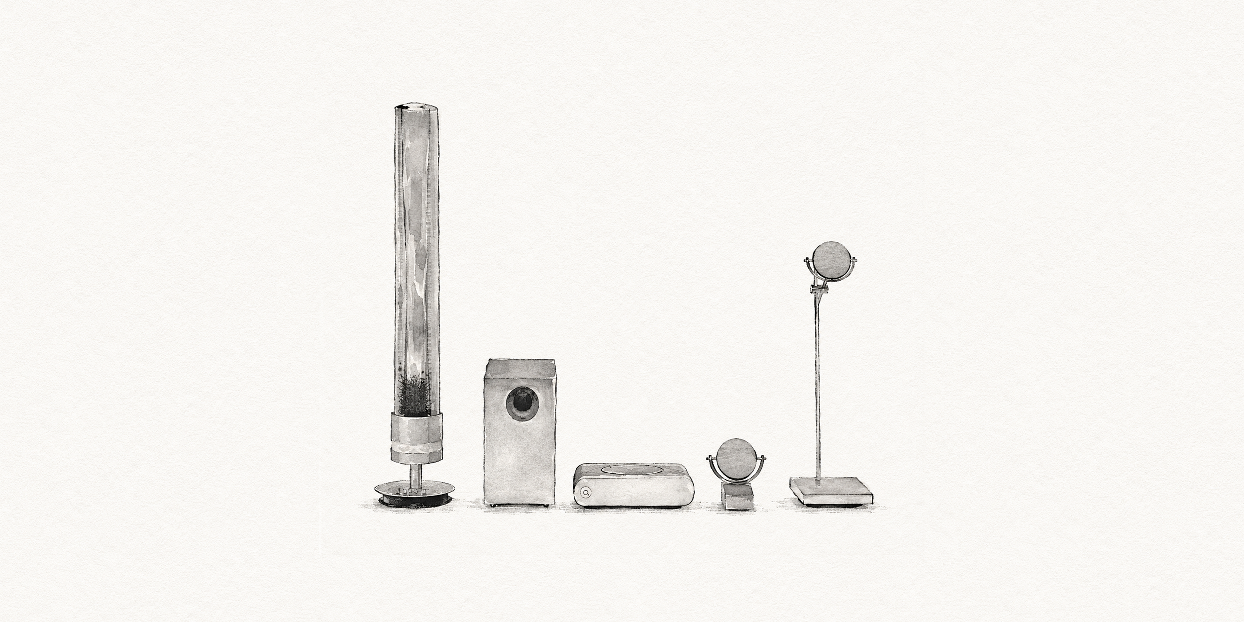 Tutondo multiroom audio and home theater system design sketch, exploring connected components, sound distribution, and integrated home entertainment architecture.