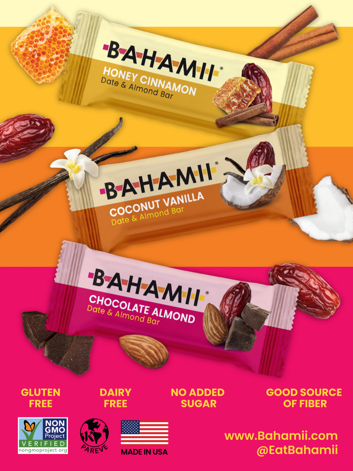 Bahamii bars are made with simple ingredients and zero added sugars