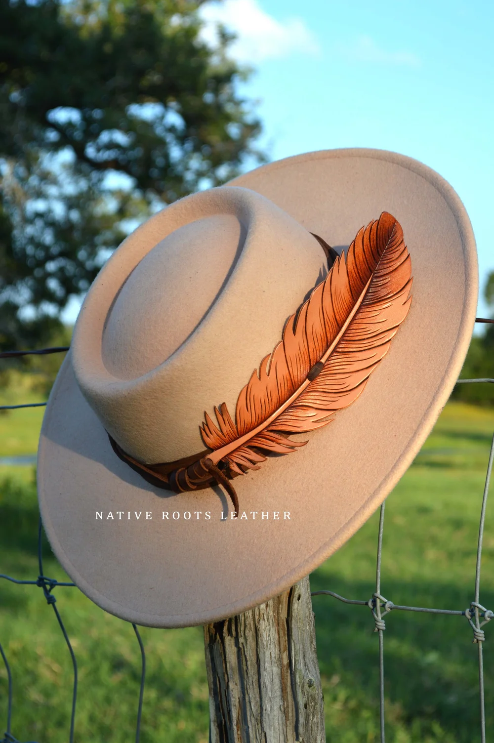 Feather Hat Wrap — Native Roots Leather display picture 1