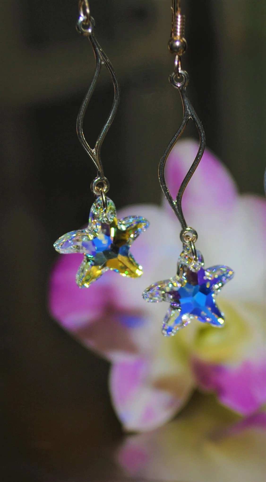 Elegant Swarovski® Crystal Starfish Earrings