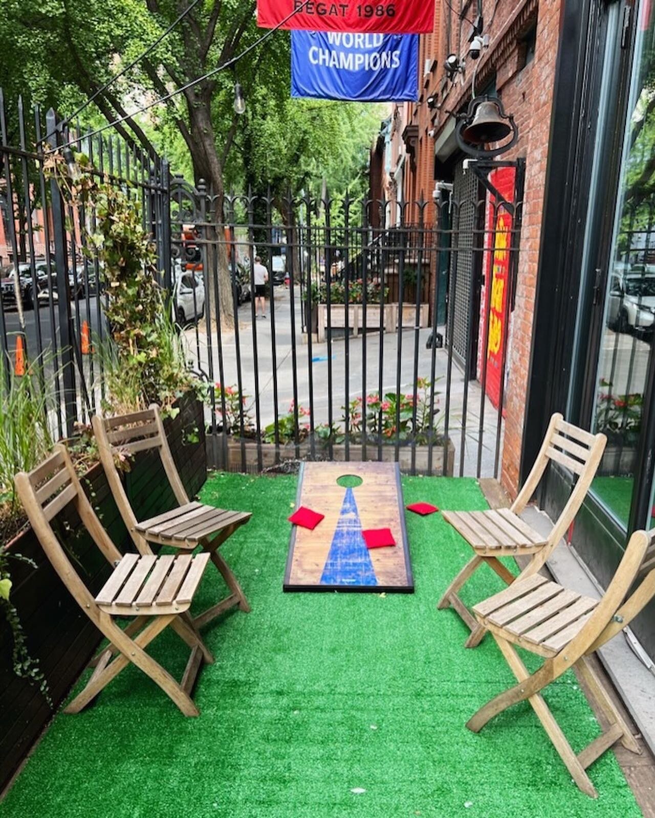 Stories saw it first! Our new games patio features faves like cornhole and Jenga, perfect for your next group get together 🍻Access through the back of our space!