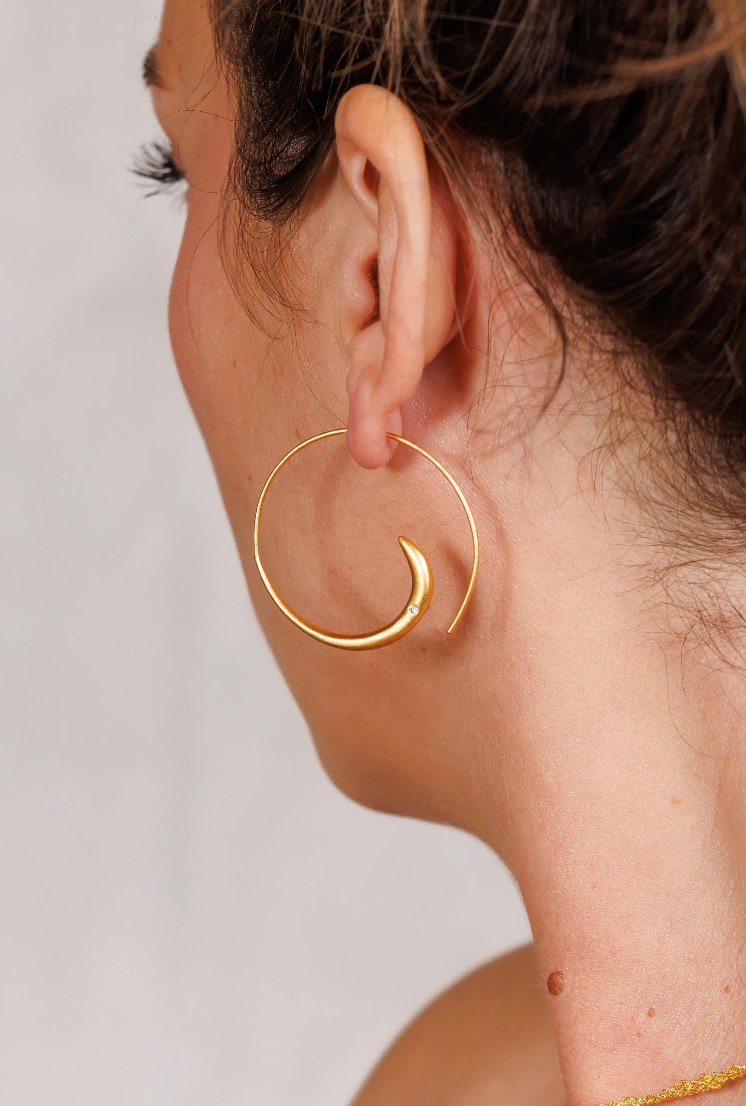 Crescent Diamond Earrings