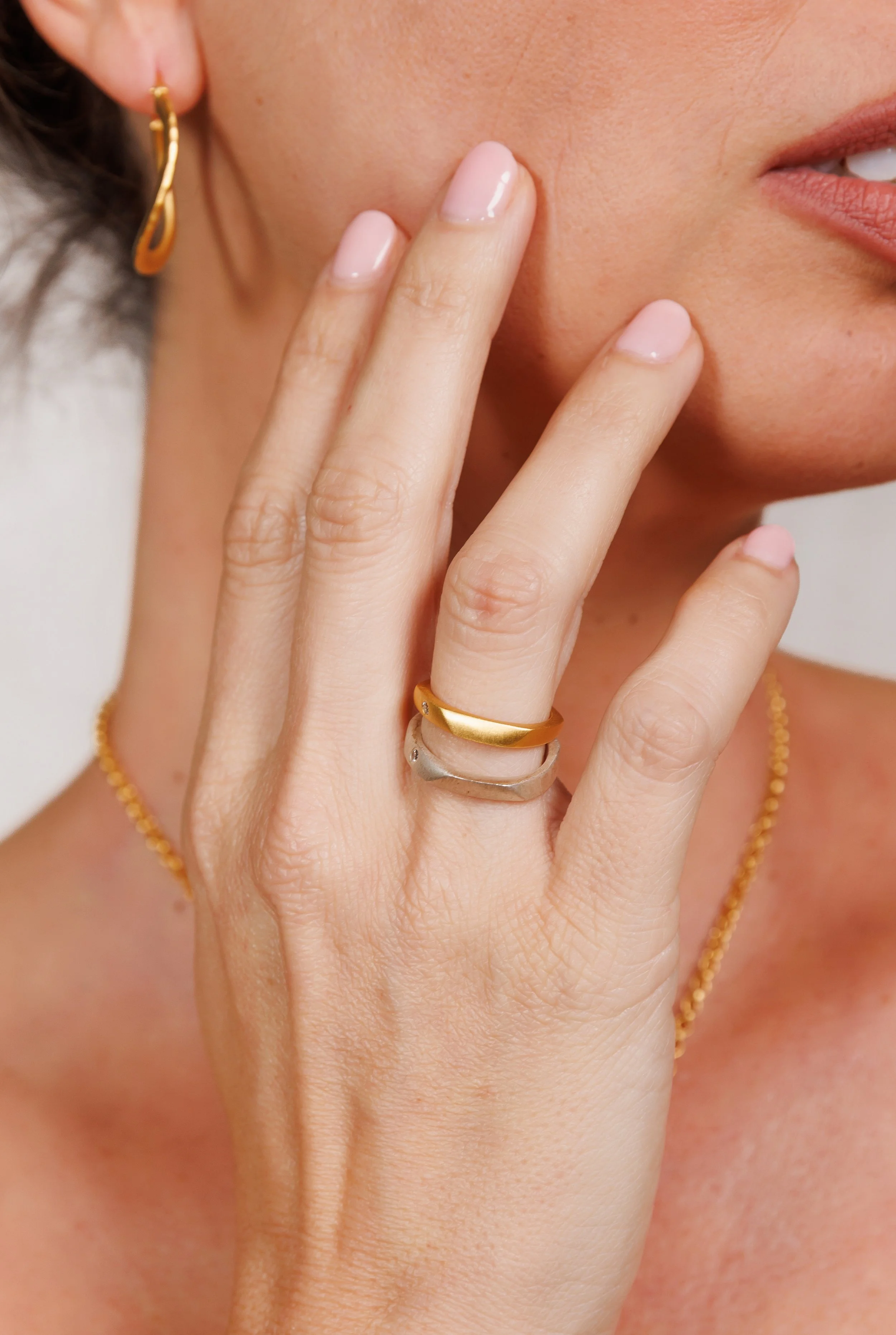 Faceted Diamond Band