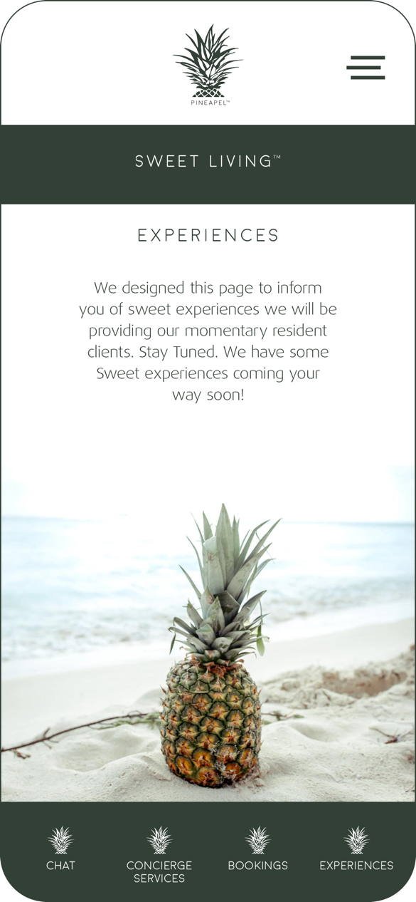 Temporary resident experiences screen,
