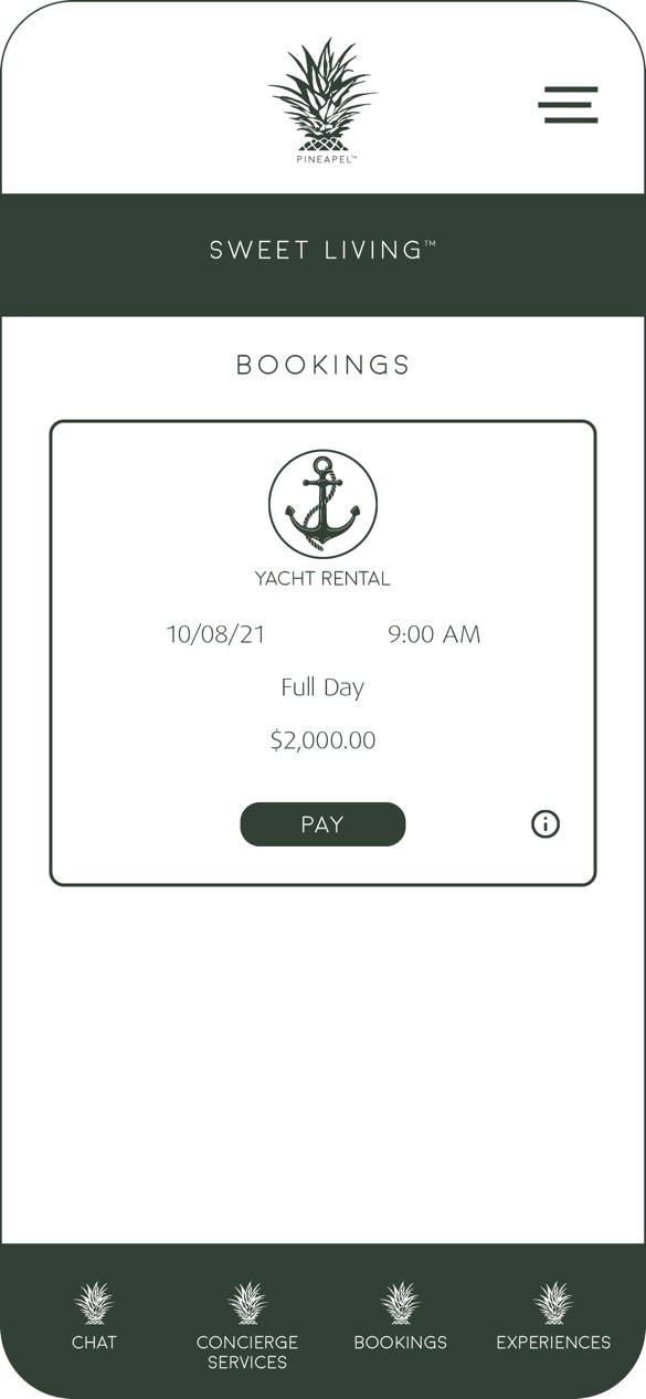 Booking confirmation screen.