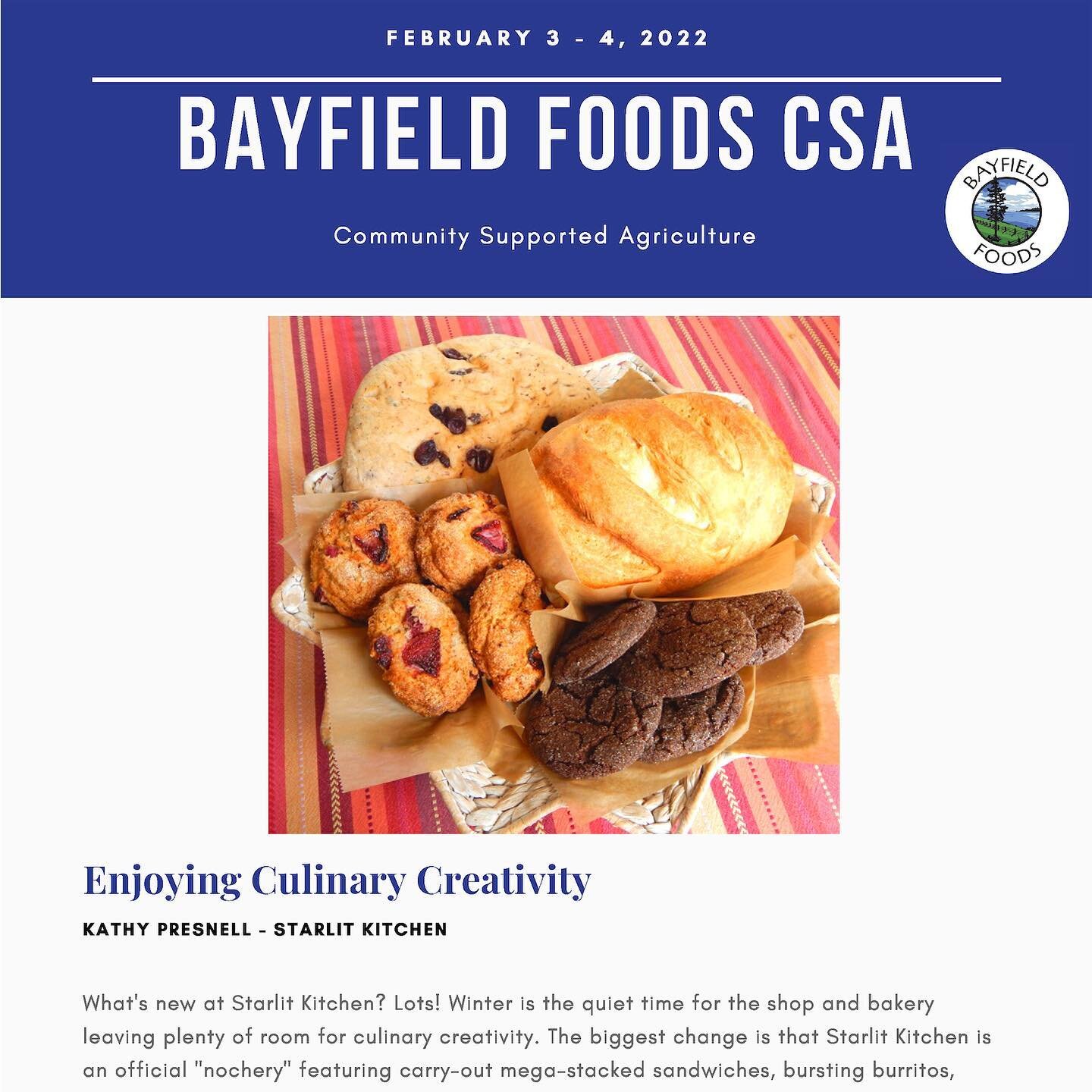 We&rsquo;re featured in Bayfield Foods latest newsletter. Read it on their website!