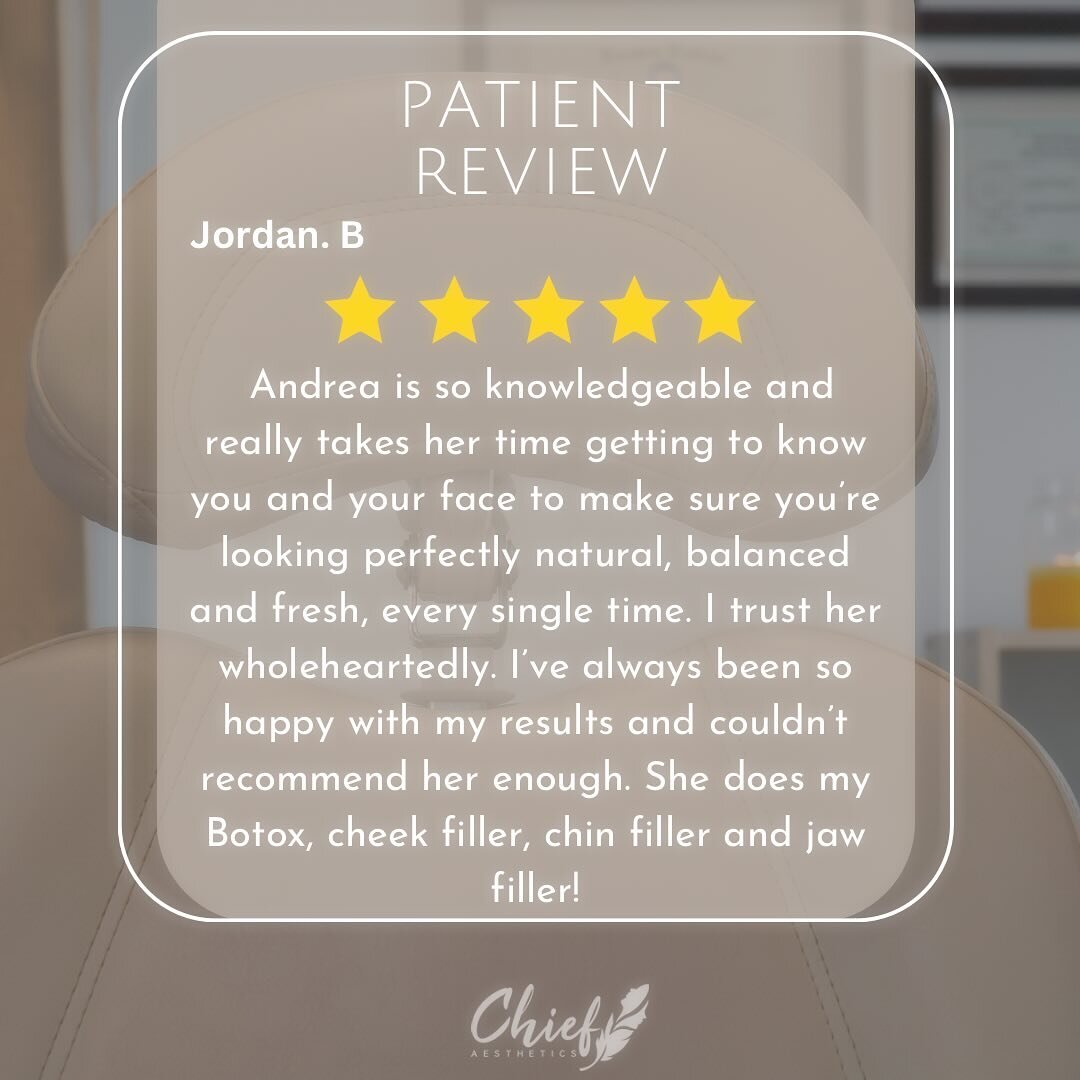 PATIENT REVIEW ⭐️⭐️⭐️⭐️⭐️

The continued loyalty and support is so humbling.  Telling a friend, taking time to write a review and being transparent about your aesthetic treatments is beyond appreciated 🙏🏼. 

The trust you all have in me is so heart