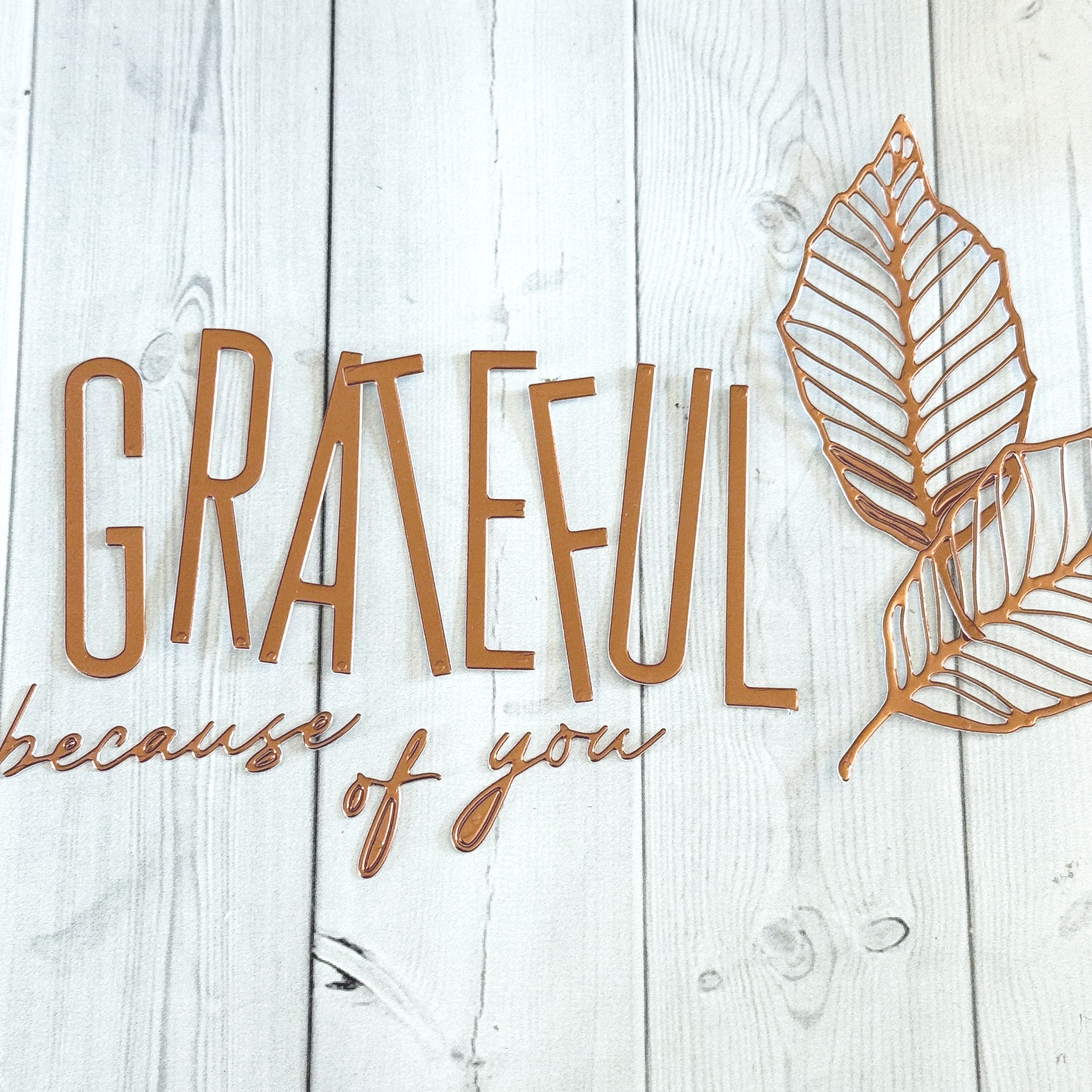 Die Cut Titles: Grateful Because of You