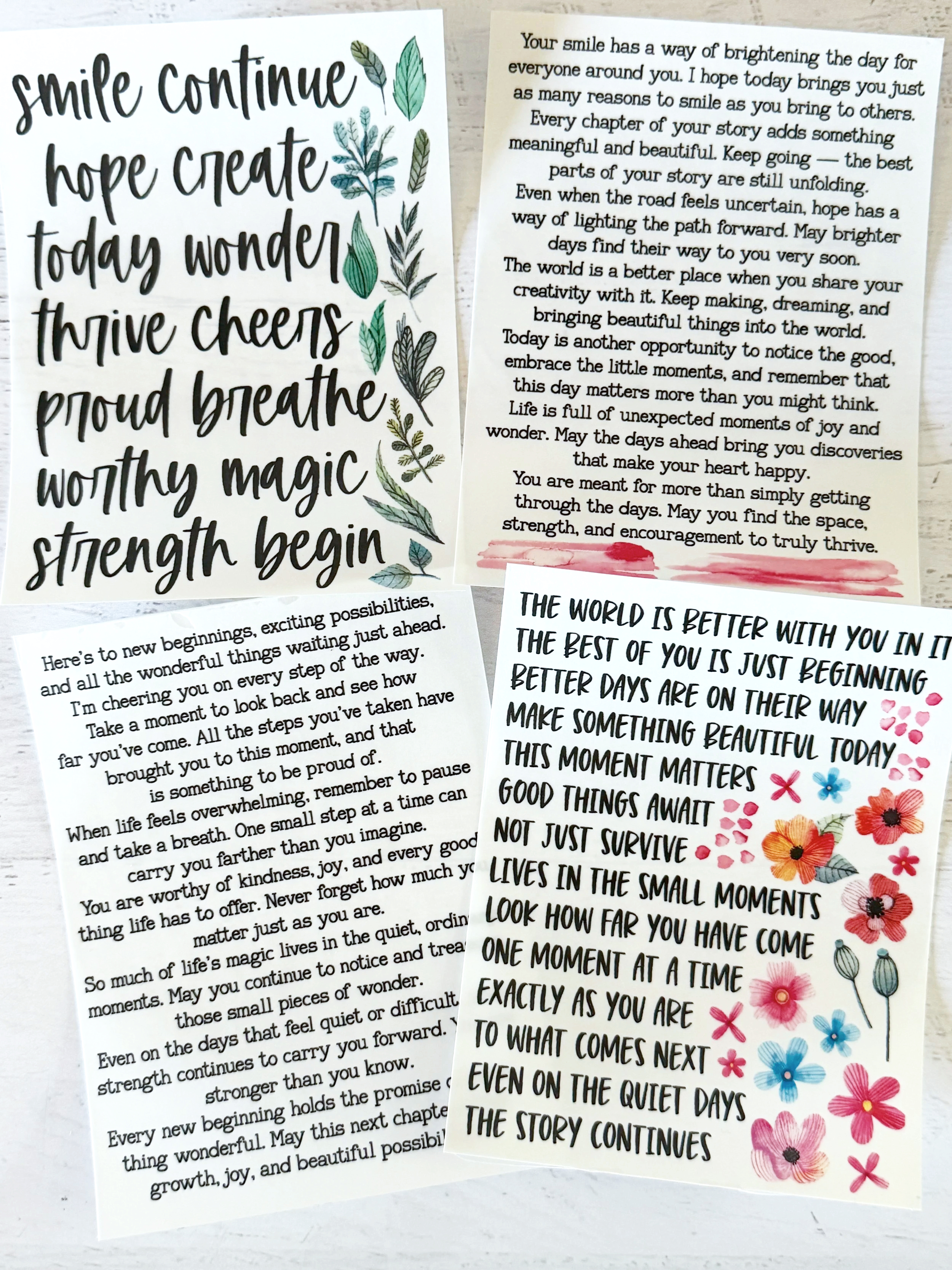 Card Sentiment Stickers - Everyday
