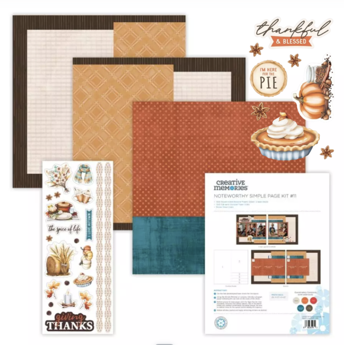 Noteworthy Simple Page Kit #11 + Thankful UV Embellishments