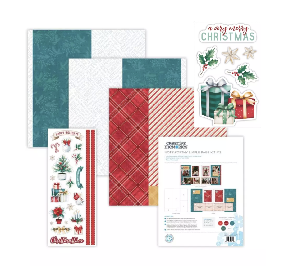 Noteworthy Simple Page Kit #12 + Very Merry Christmas UV Embellishments