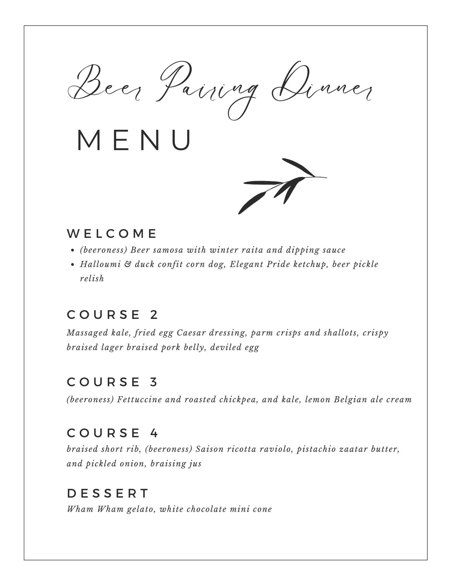 Beeroness Dinner — Brave Brews