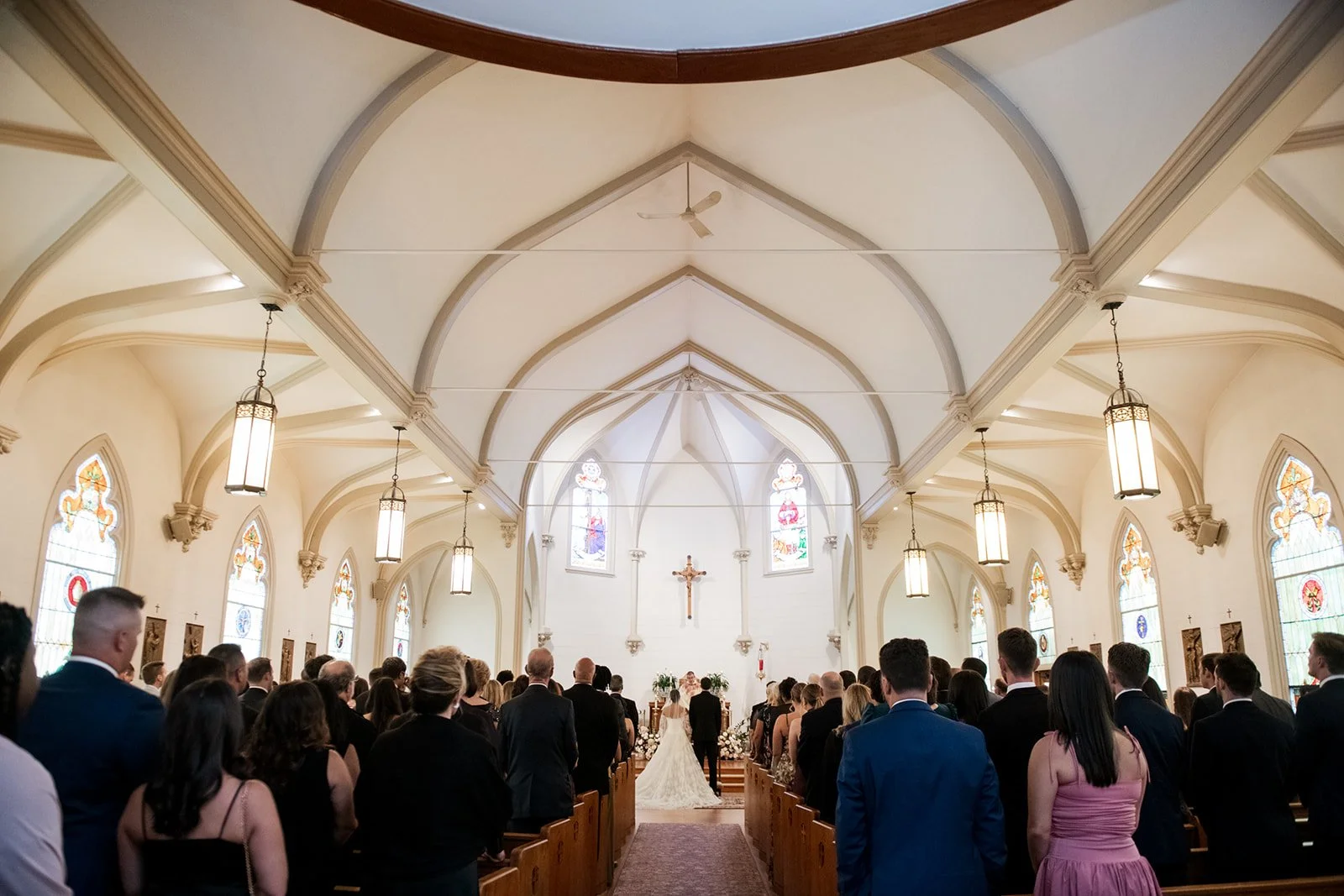 Ceremony flowers designed to be repurposed into the reception for a sustainable Connecticut wedding.