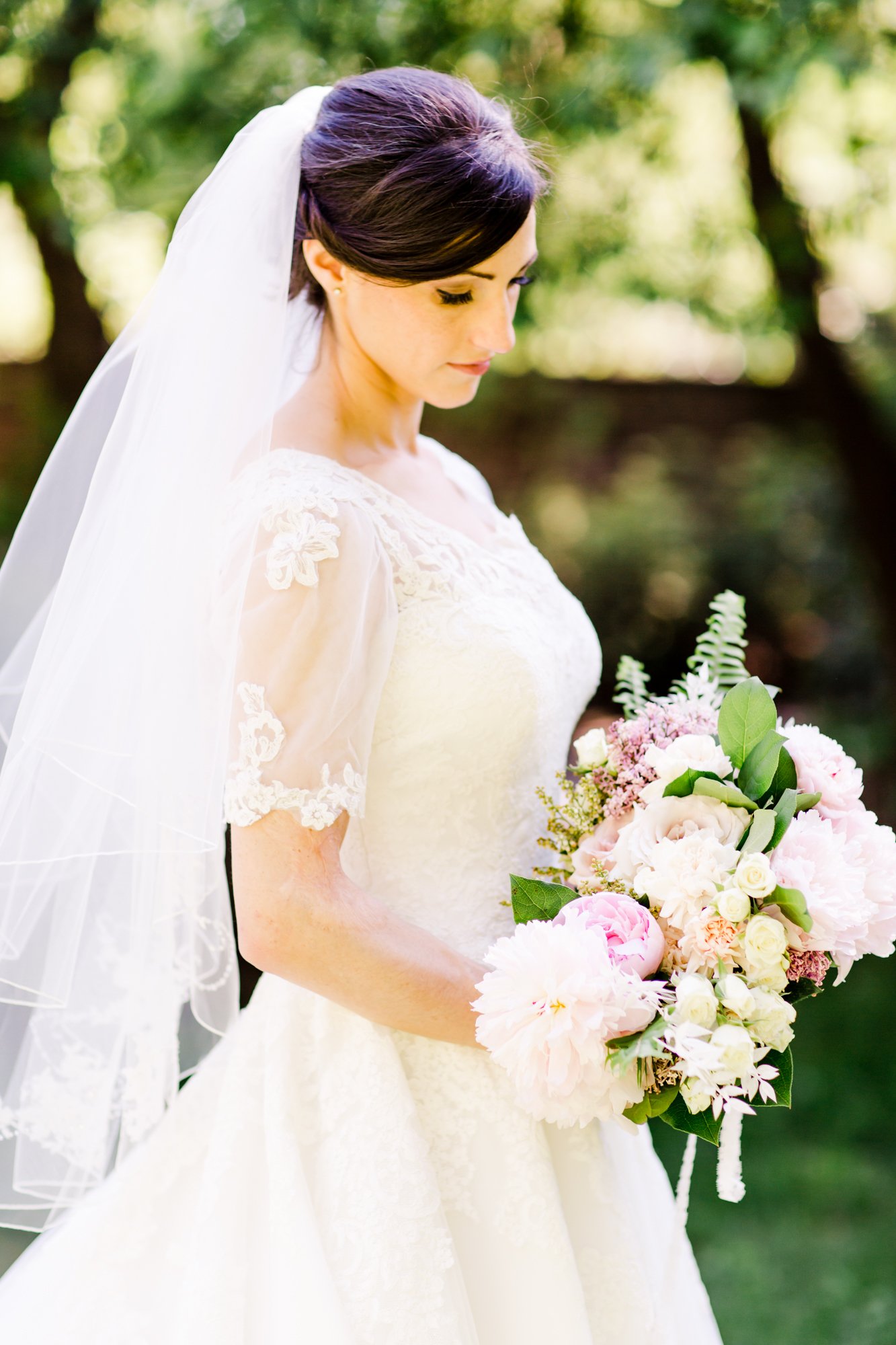 A Classic Spring Church Wedding Filled with Lilac, Lace &amp; Soft Pastel Florals