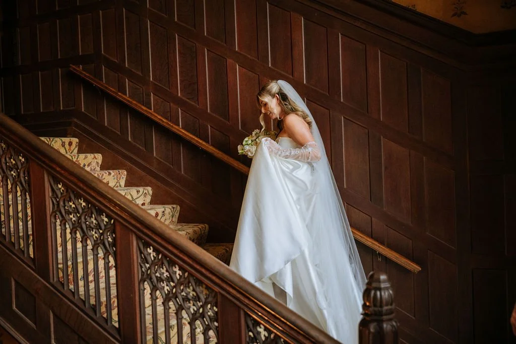 Elegant reception design inside historic estate venue in Connecticut