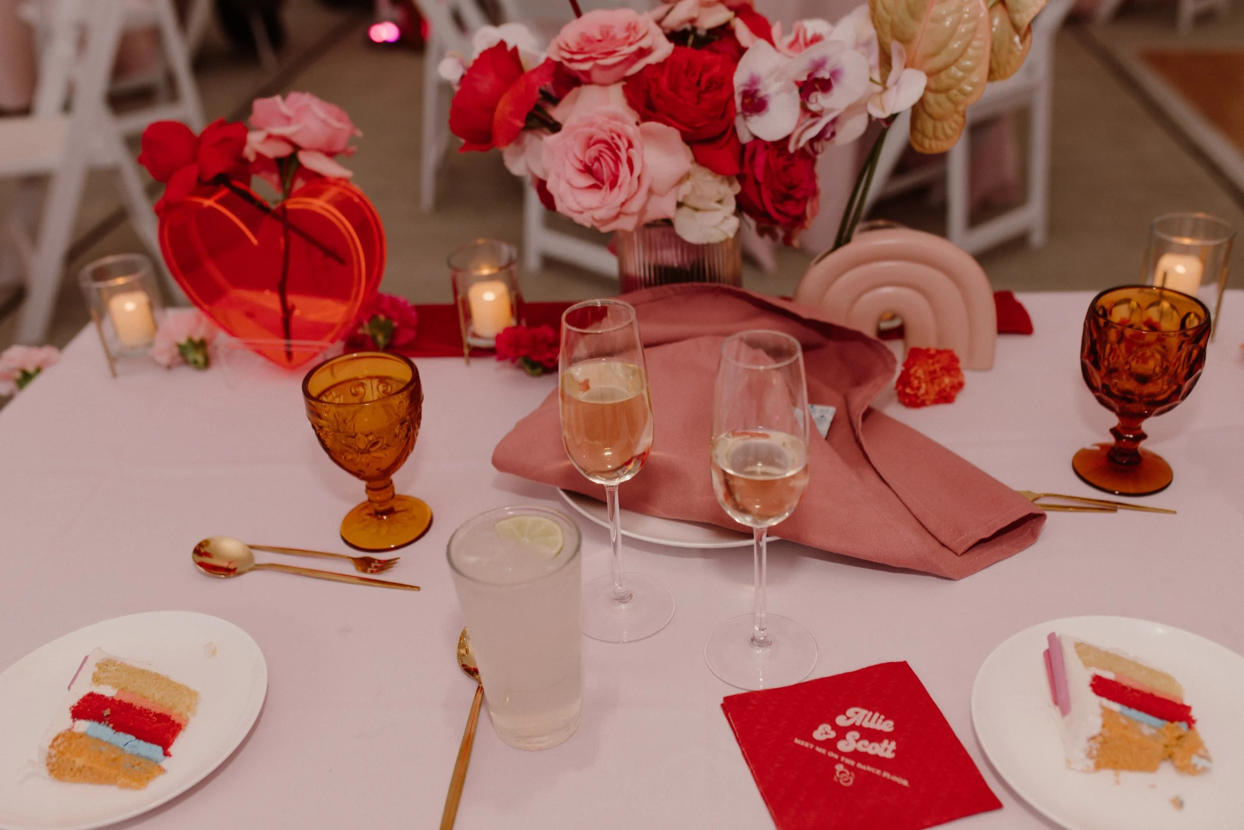 Joyful wedding couple showcasing bold personal style and playful energy.