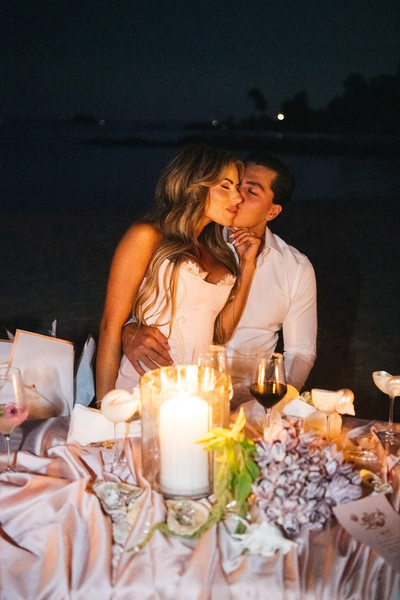Bridal headdress paired with Karla Gil Design gown, coastal romance styling Connecticut