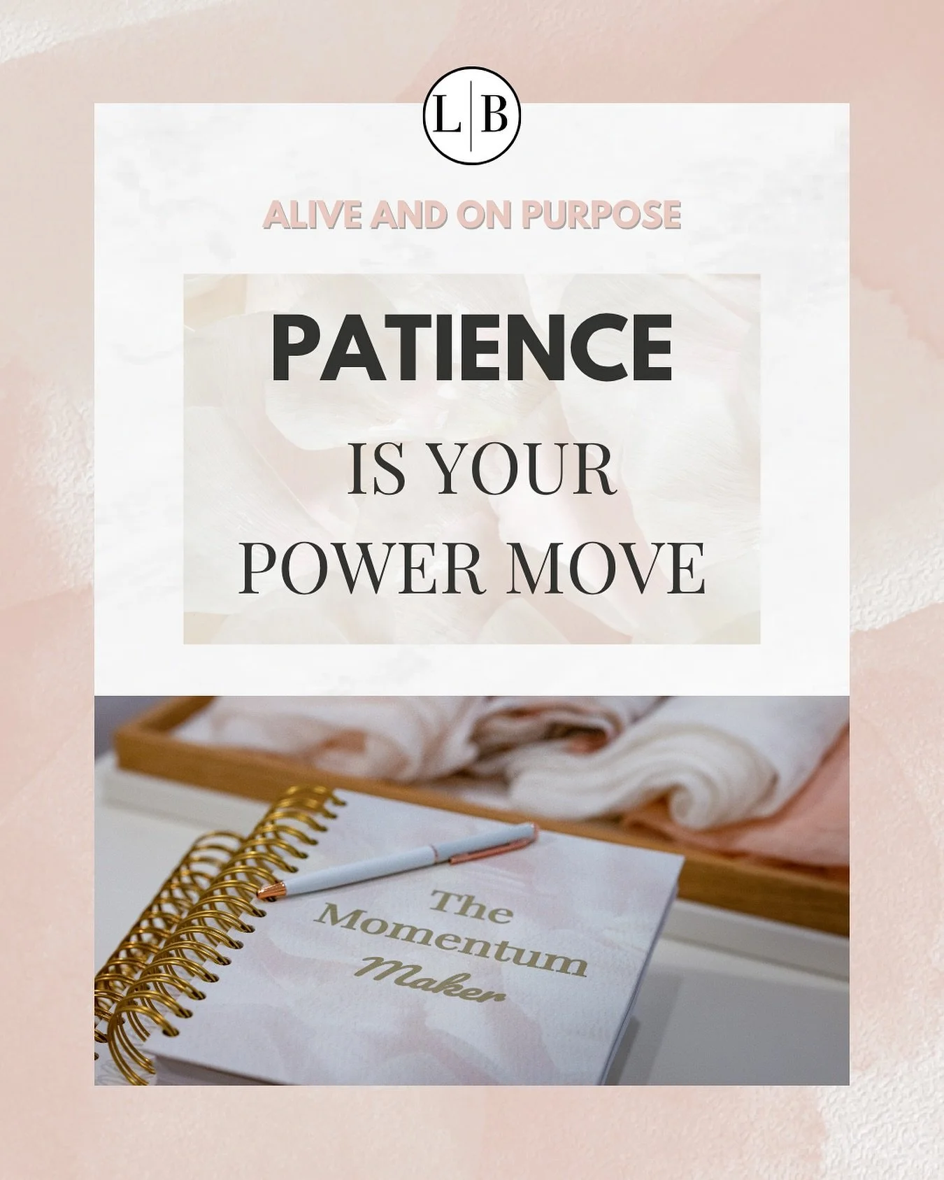 ✨Patience Is Your Power Move✨

High achievers love momentum &mdash; the doing, the creating, the progress.
But what if sometimes, momentum doesn&rsquo;t come from moving faster&hellip;
It comes from holding steady?

There&rsquo;s a sacred kind of str