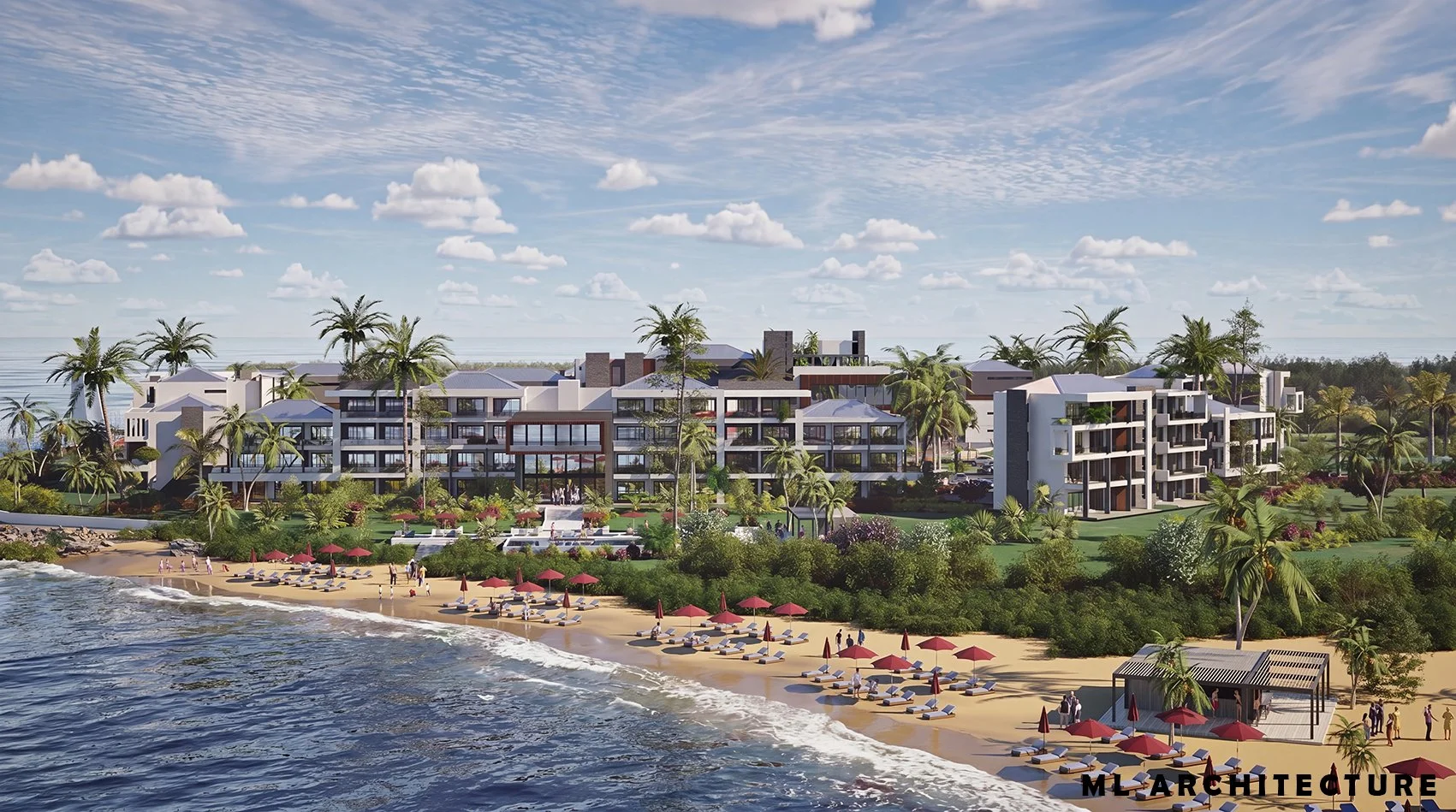 Resort Rooms Viewed from Beach