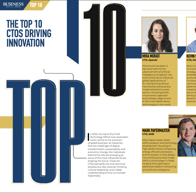 Top 10 CTO: Business Enquirer’s Global Innovation List incl. OpenAI, Microsoft and AWS