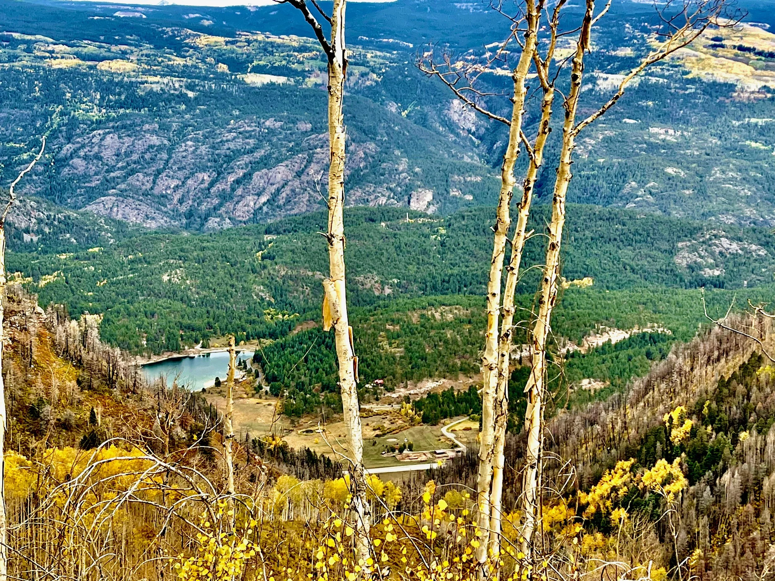 Overlooking Bears Ranch and Haviland lake from Hermosa Cliffs to the West