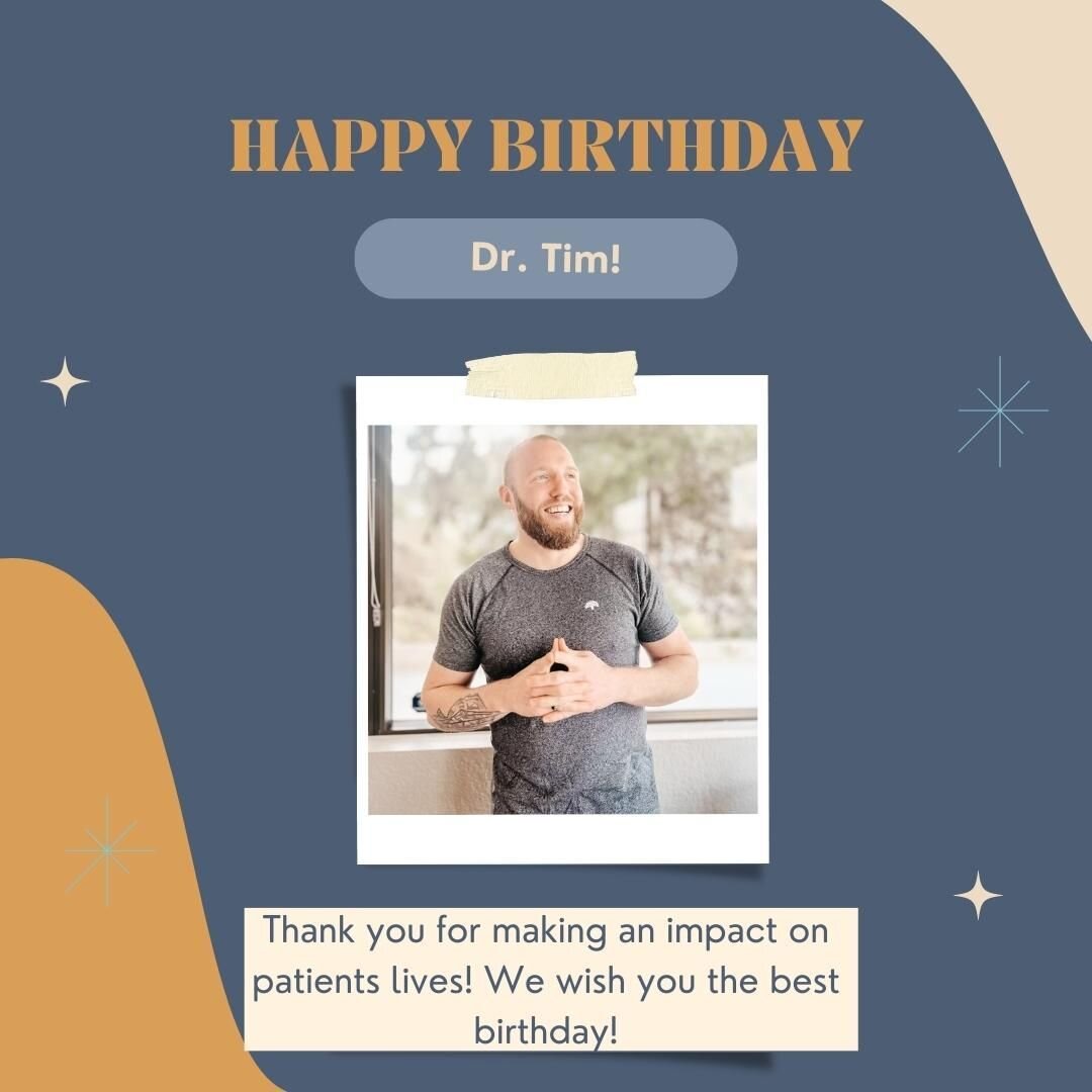 Happy Birthday Dr. Tim Stanfill! We are so grateful to have you be apart of our team and we want to thank you for making an impact on our patient's lives! We wish you the best birthday ever!! 

#happybirthday #birthdayshoutout #chiropractor #chiro #s