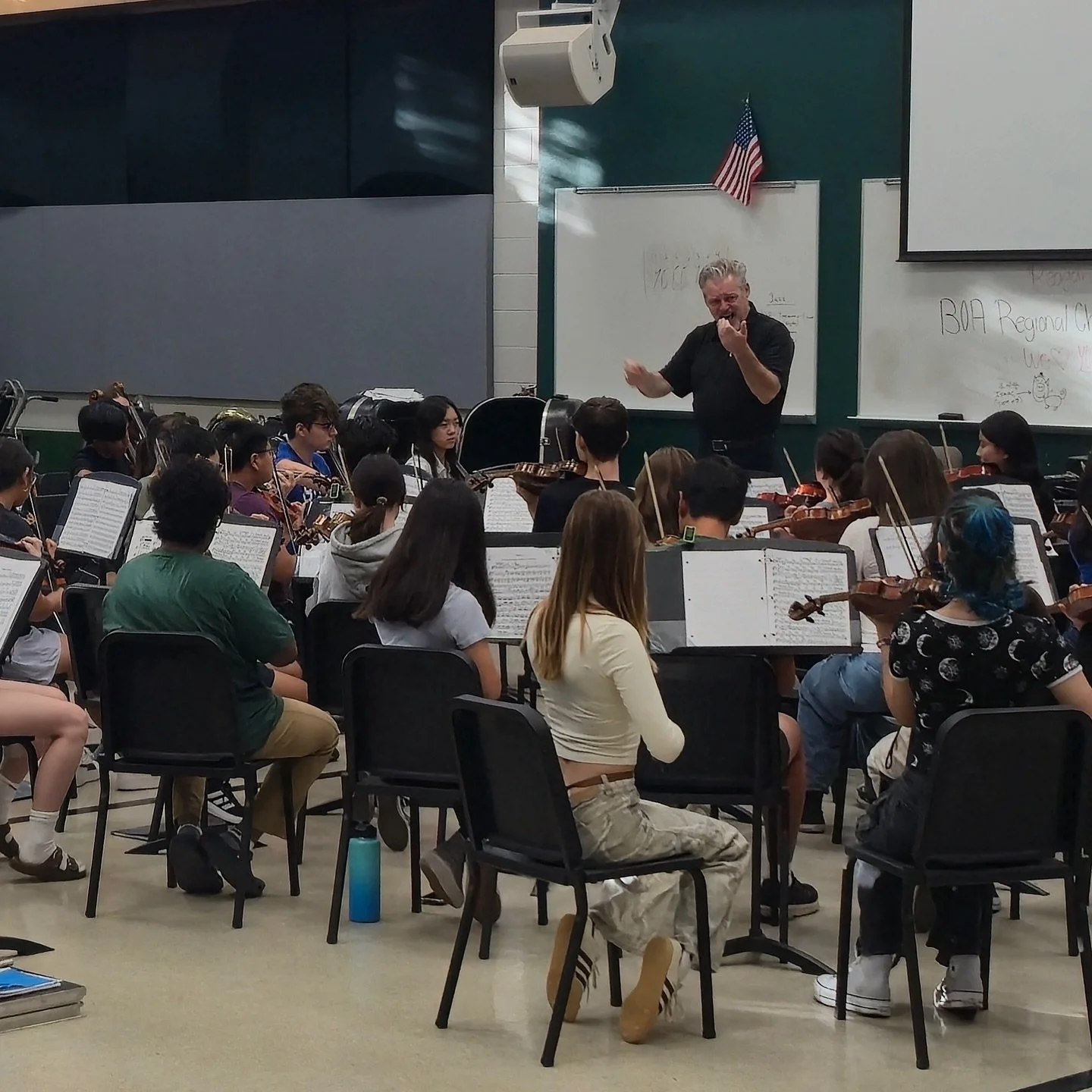 Honored to work on Borodin, Strauss &amp; @soonhee_newbold with @rrhsorchestra this morning, as they prepare to go to @themidwestclinic in December. Thanks for inviting me, @sixto_iv &amp; Brett Nelson #conductor #conductorlife