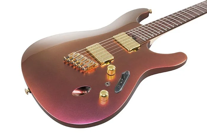 Ibanez SML721 Axe Design Lab — Multi-Scale 6-String Electric Guitar, Rose Gold Chameleon