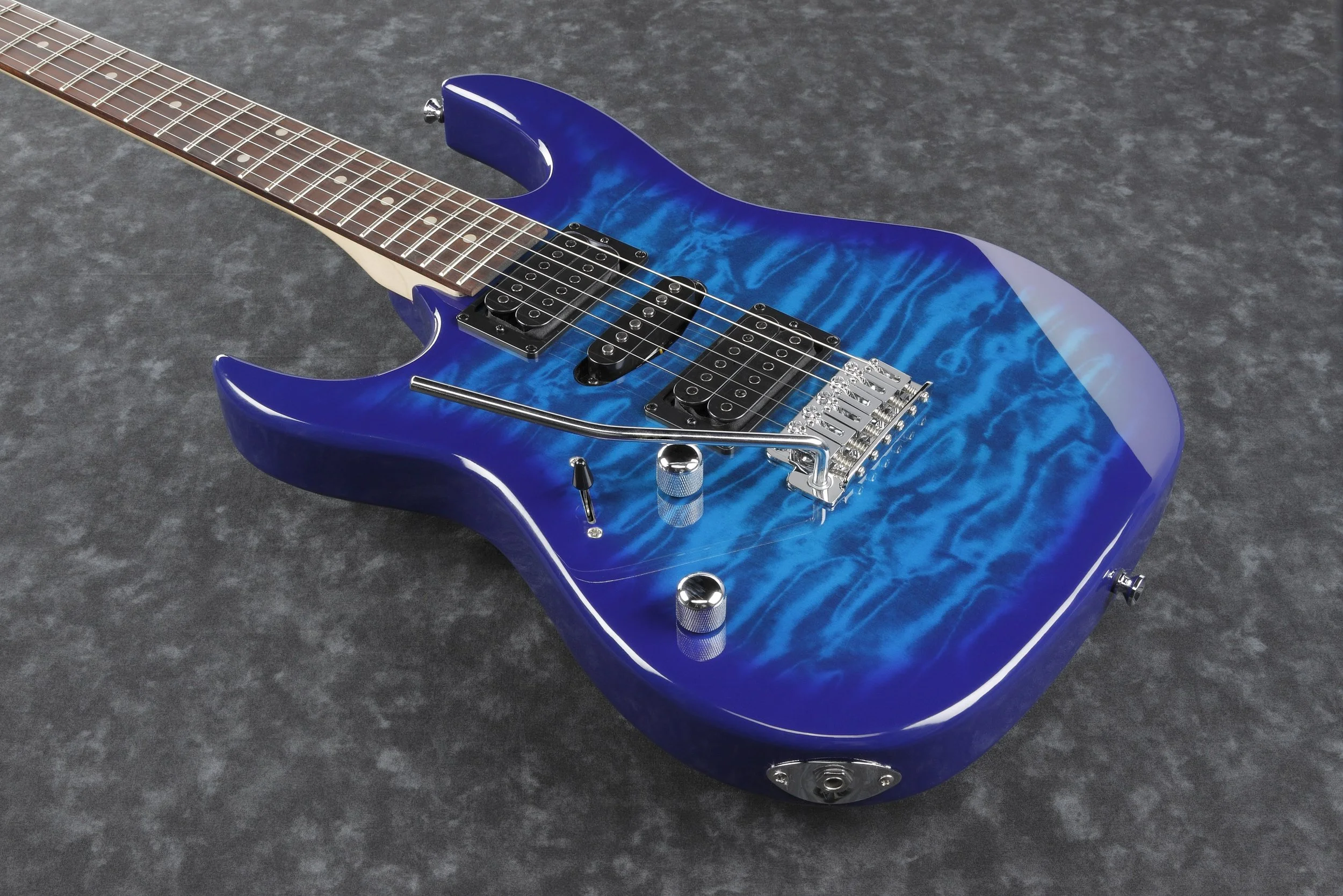 Ibanez Left-Handed Gio GRX70QAL Electric Guitar - Transparent Blue Burst