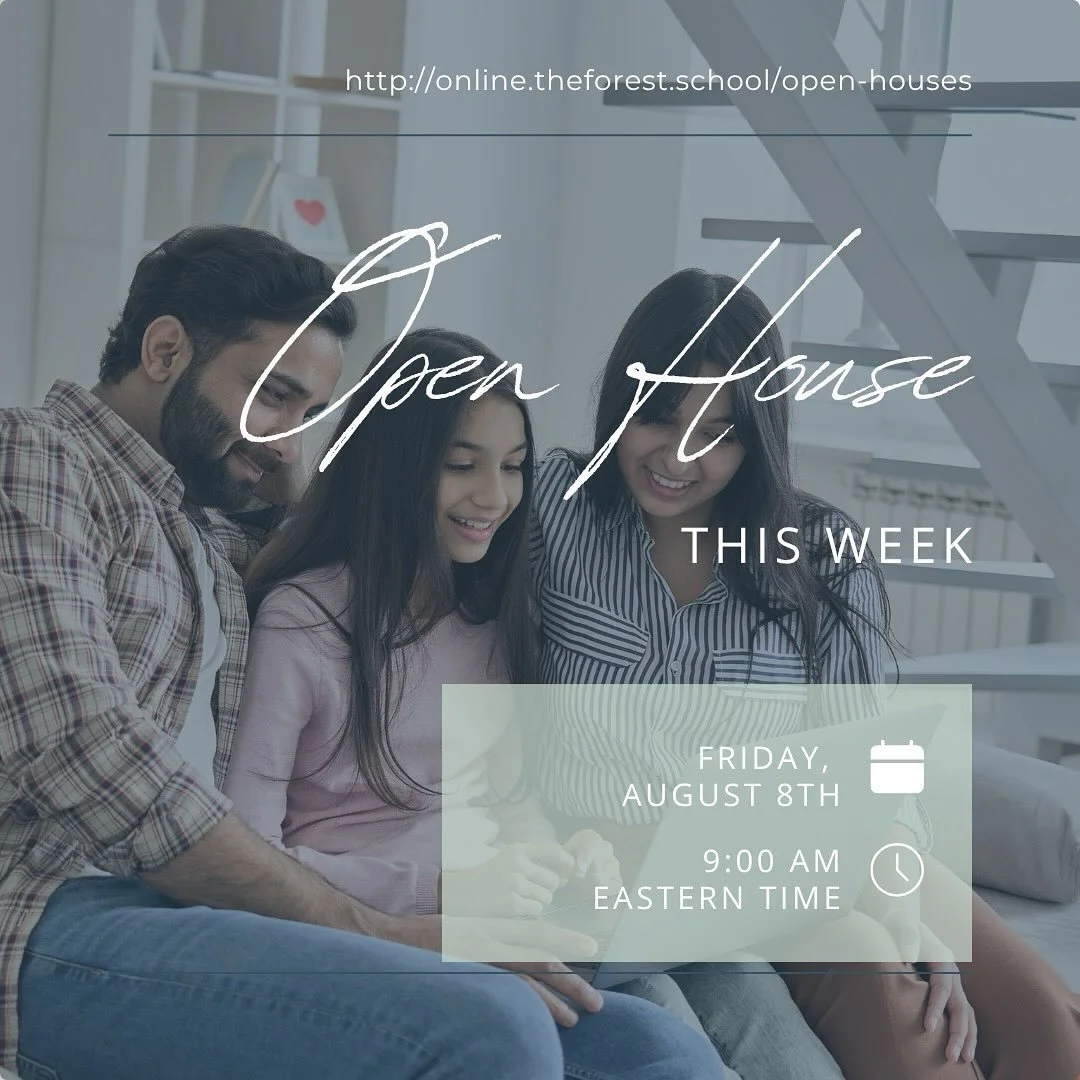 It&rsquo;s the first day of school for our Forest School Online heroes &mdash; and we&rsquo;re already diving into another exciting moment this week&hellip;

Our Open House is happening Friday, August 8th at 9:00 AM ET.
We&rsquo;d love for you to joi