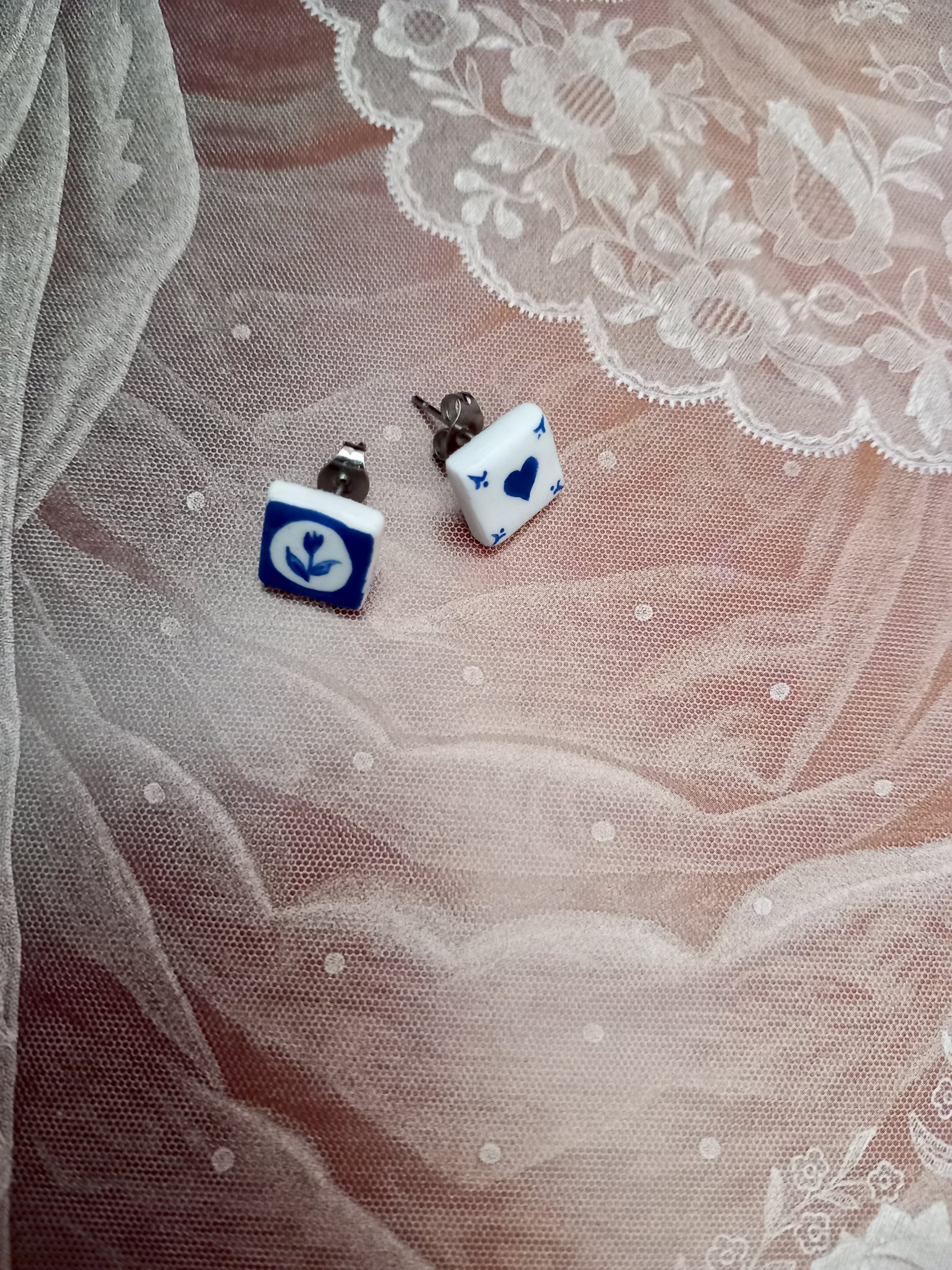 Delft Tile Studs (pair)