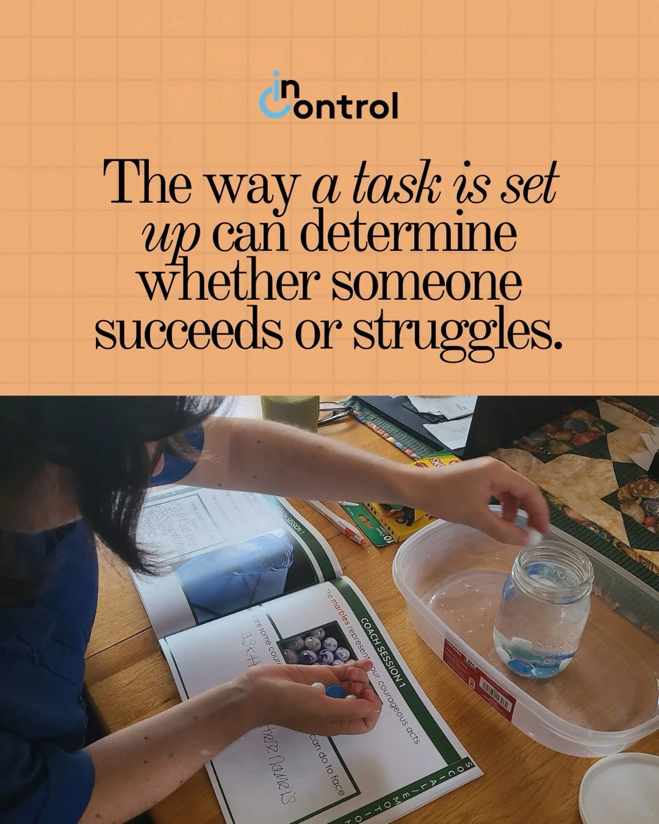 Before a skill is even attempted, the setup already matters.

How many steps are involved?
Is the space overstimulating?
Are instructions clear and manageable?

These factors directly impact task initiation and completion, especially for individuals 