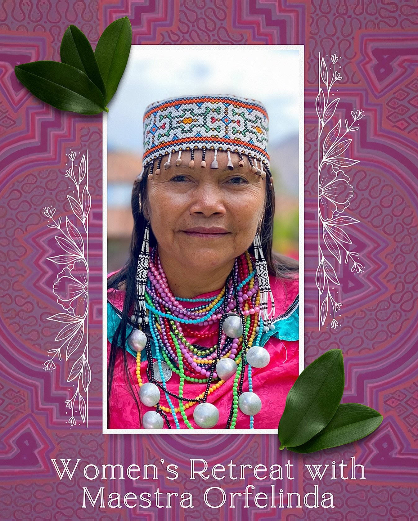 🌷 August 24-31, 2025 🌷

We are welcoming back Maestra Orfelinda again this year as our wise and gentle Shipiba curandera. Orfelinda travels to us from the Ucayali region of Peruvian Amazon to guide us on a plant supported healing journey created by