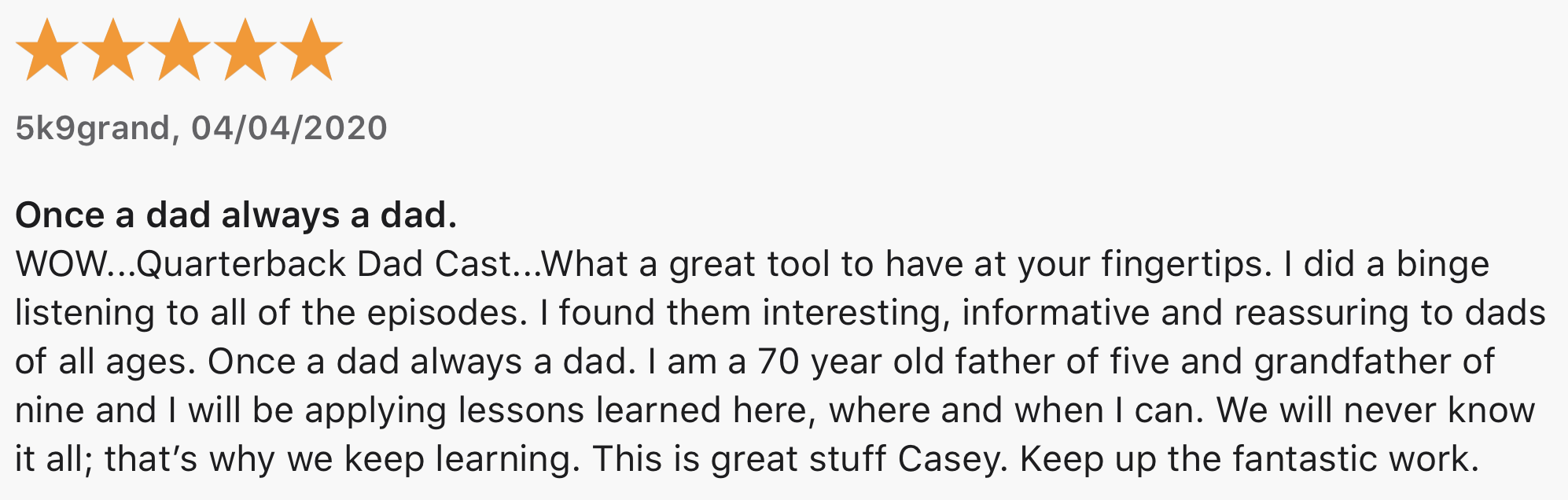 The Quarterback Dadcast Podcast for Dads — Casey Jacox