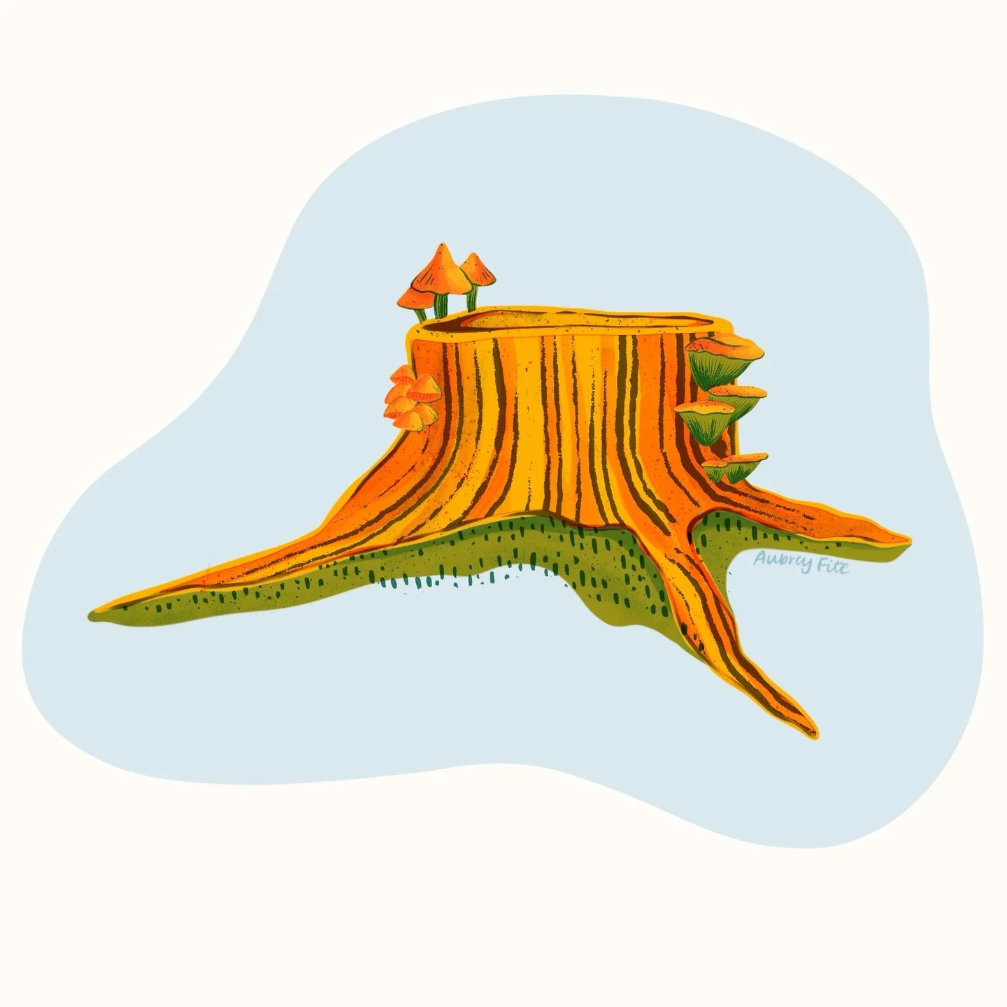 Had the sudden urge to draw some mushrooms on a log yesterday. Then I had some fun messing around with the CMYK color separations!! Swipe to see ➡️

Which do we like better: the true brown or the bright yellow log? Blue background or no background? 
