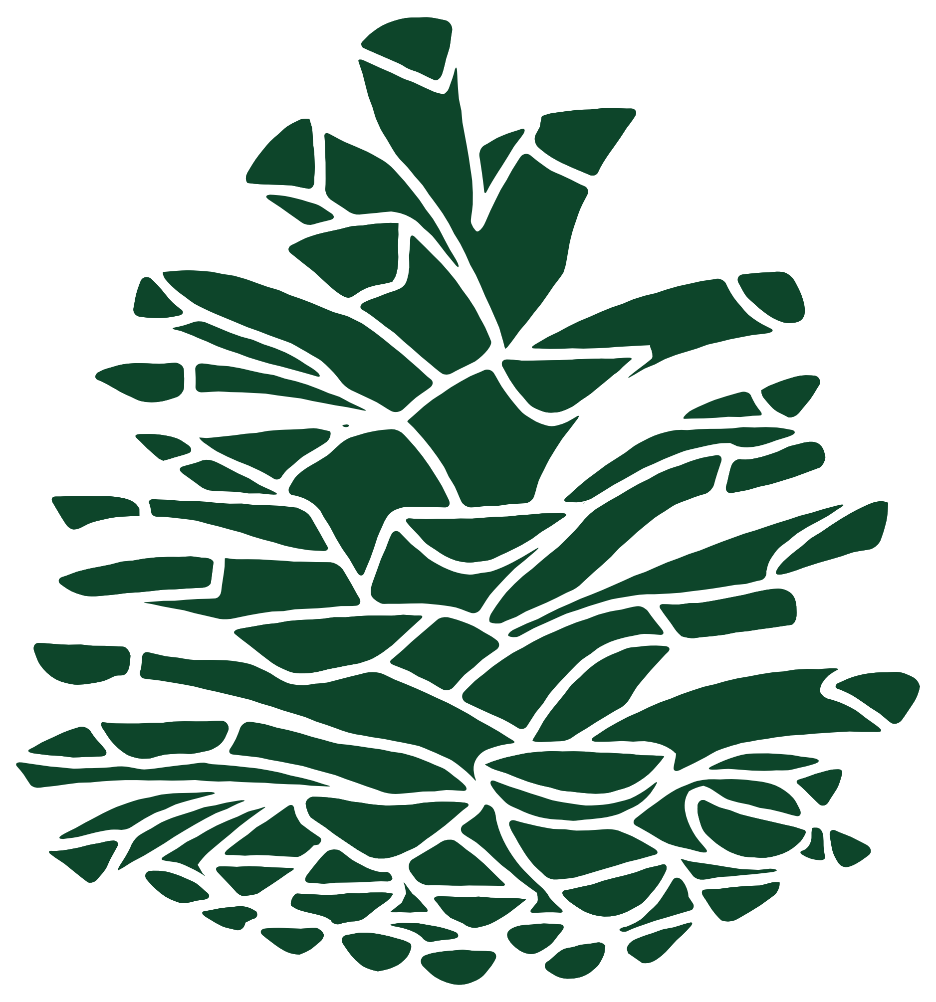 Green graphic of a pinecone