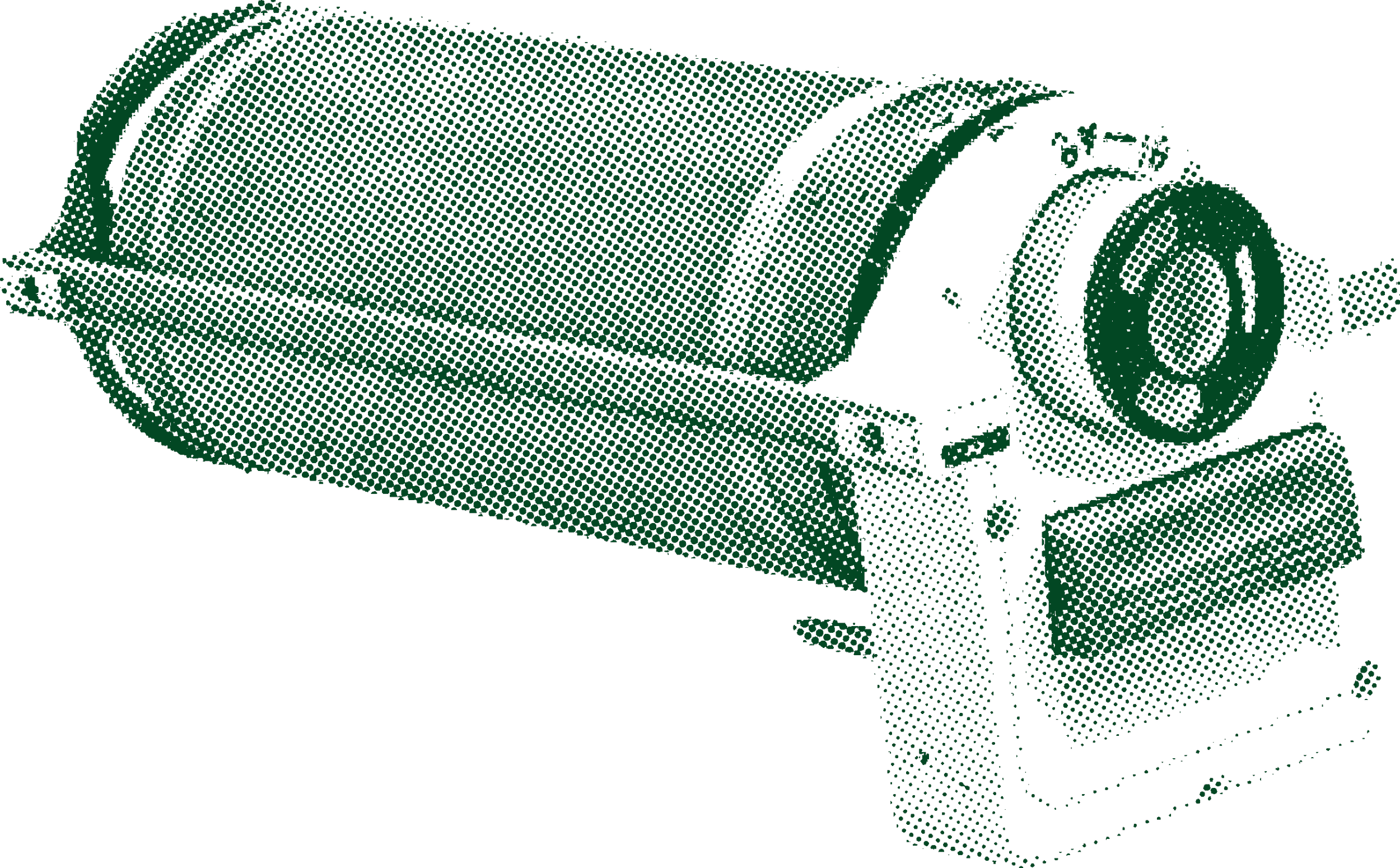 Green halftone image of risograph ink drum