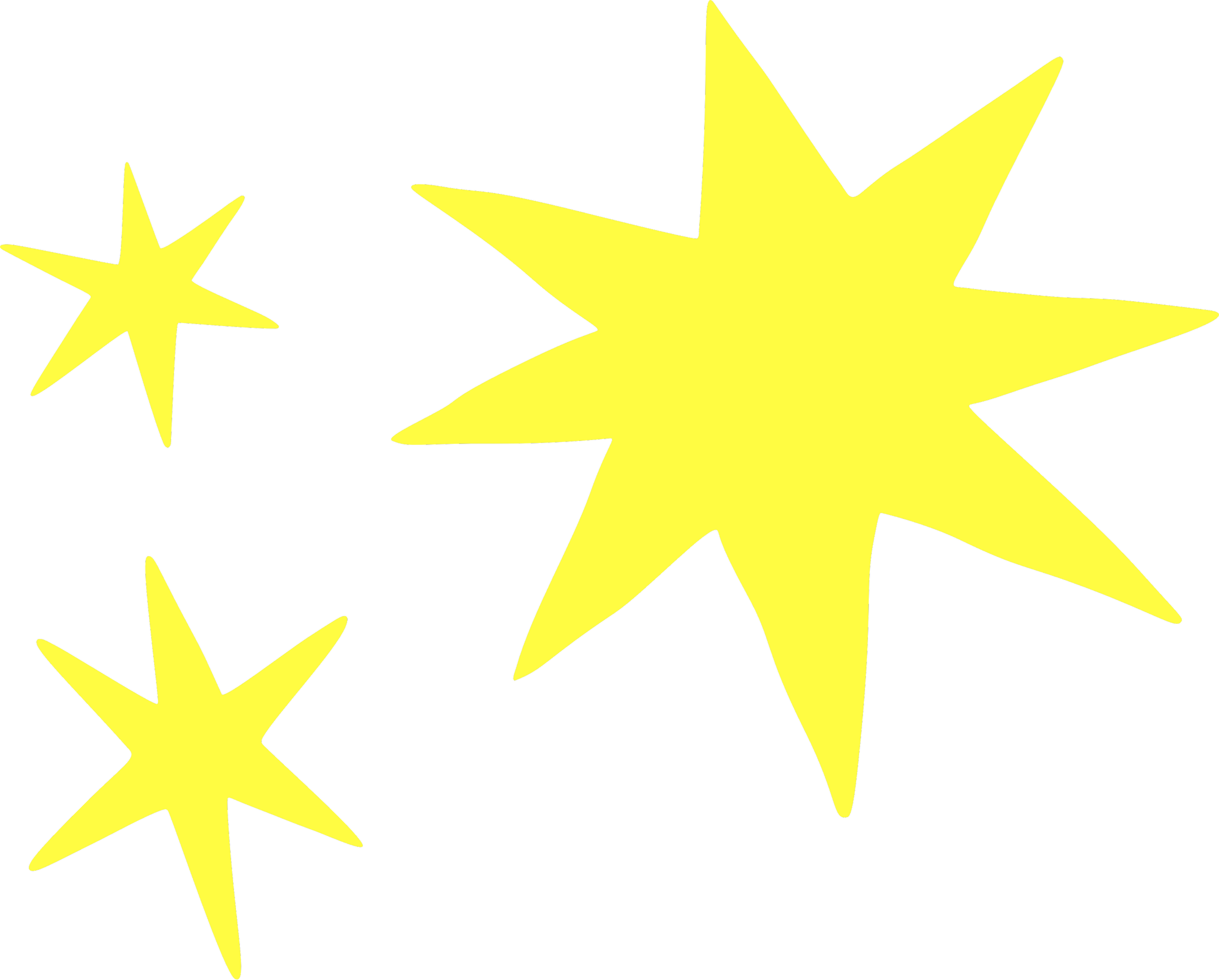 Bright yellow cluster of hand-drawn 8-point stars