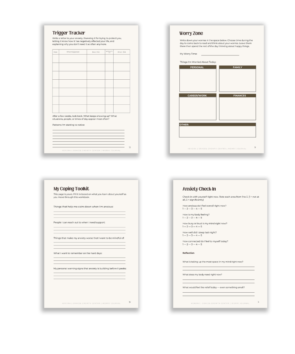 worry and anxiety reflection journal mockup